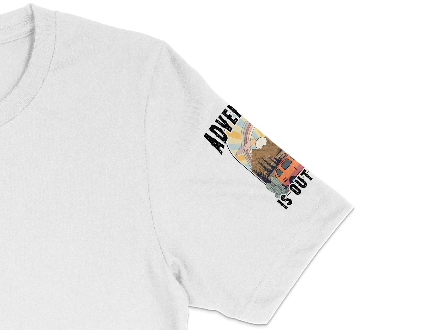 Adventure is Out Graphic T-Shirt, Vintage Camper Design, Unisex Casual Tee, Nature Lover Gift, Hiking Apparel, Mountain Print Shirt