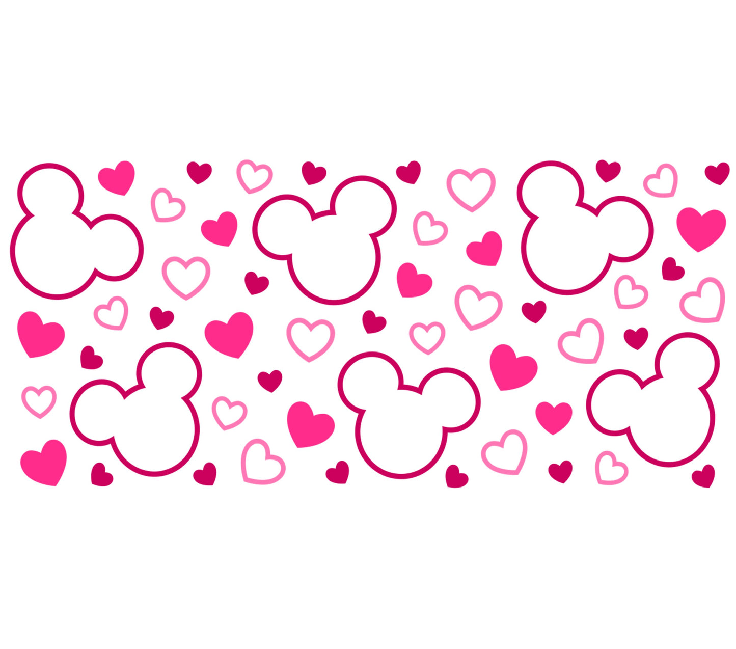 Pink Mickey Mouse Hearts Pattern Wallpaper, Cute Disney Inspired Wall Decor for Nursery and Playroom