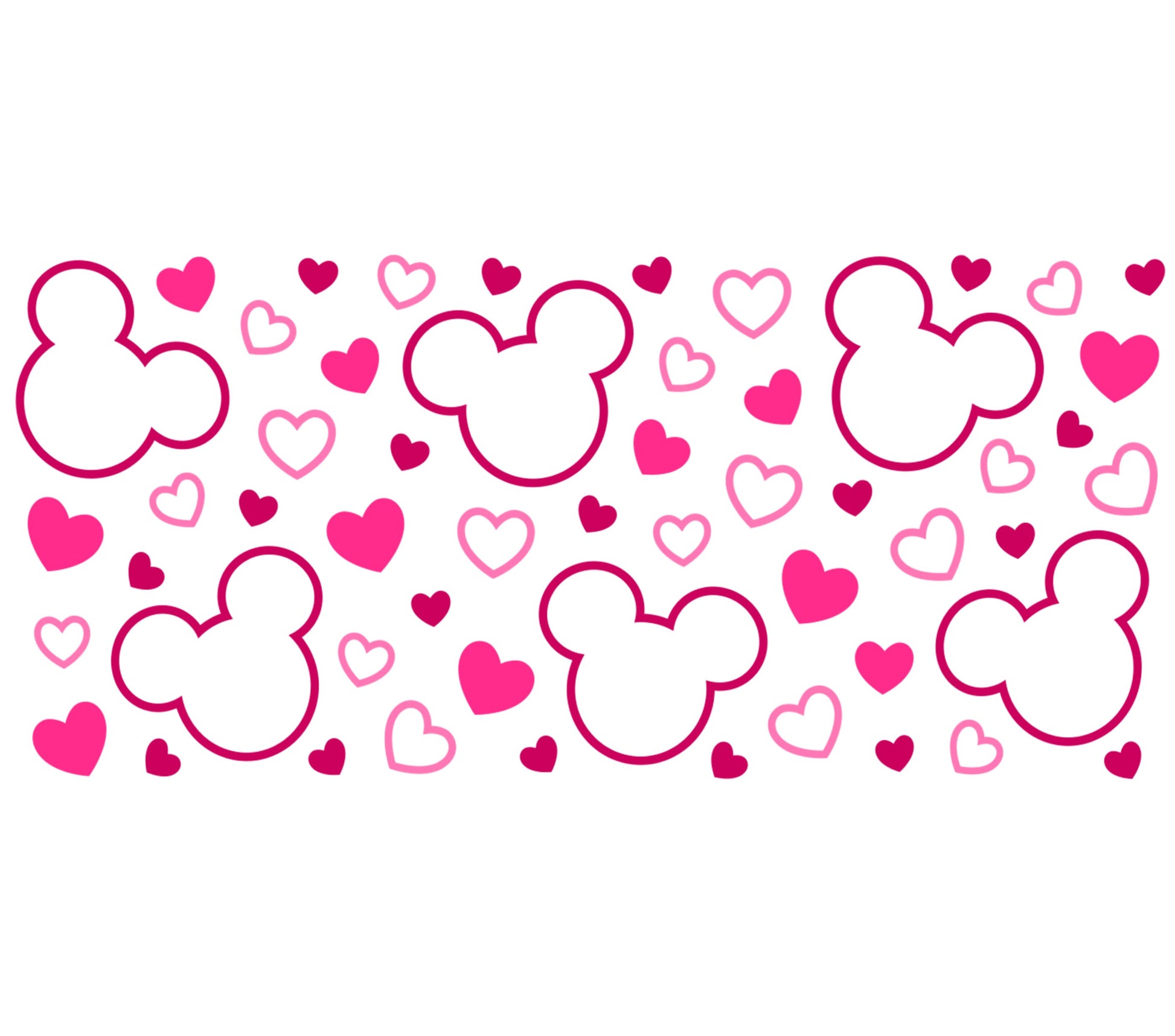 Pink Mickey Mouse Hearts Pattern Wallpaper, Cute Disney Inspired Wall Decor for Nursery and Playroom