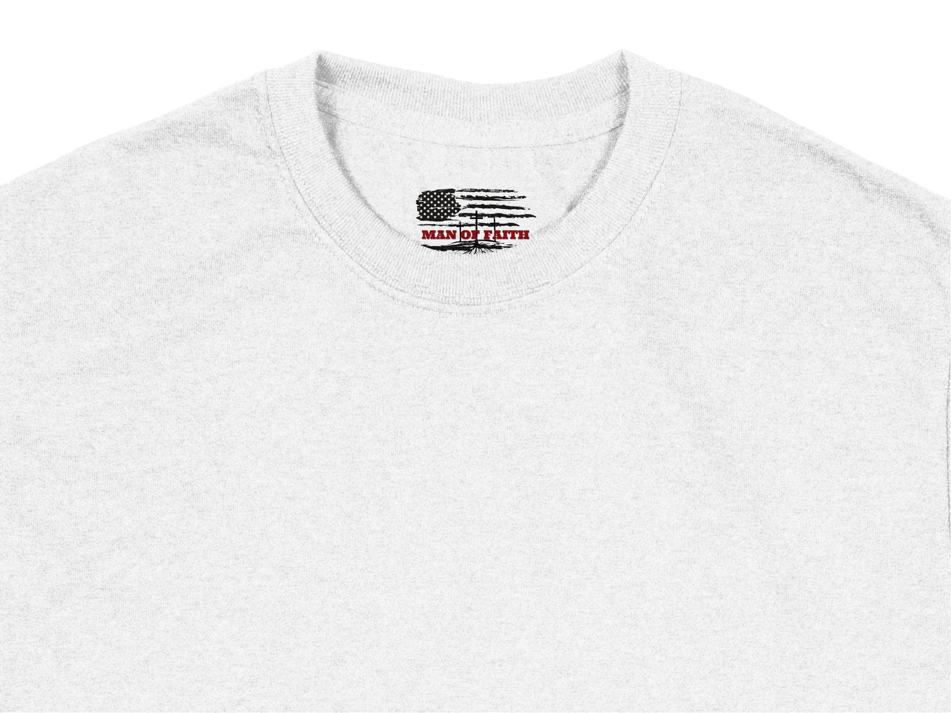 Men of Culture White T-Shirt, Embroidered American Flag Design, Casual Streetwear, Soft Cotton Tee, Patriotic Fashion Top