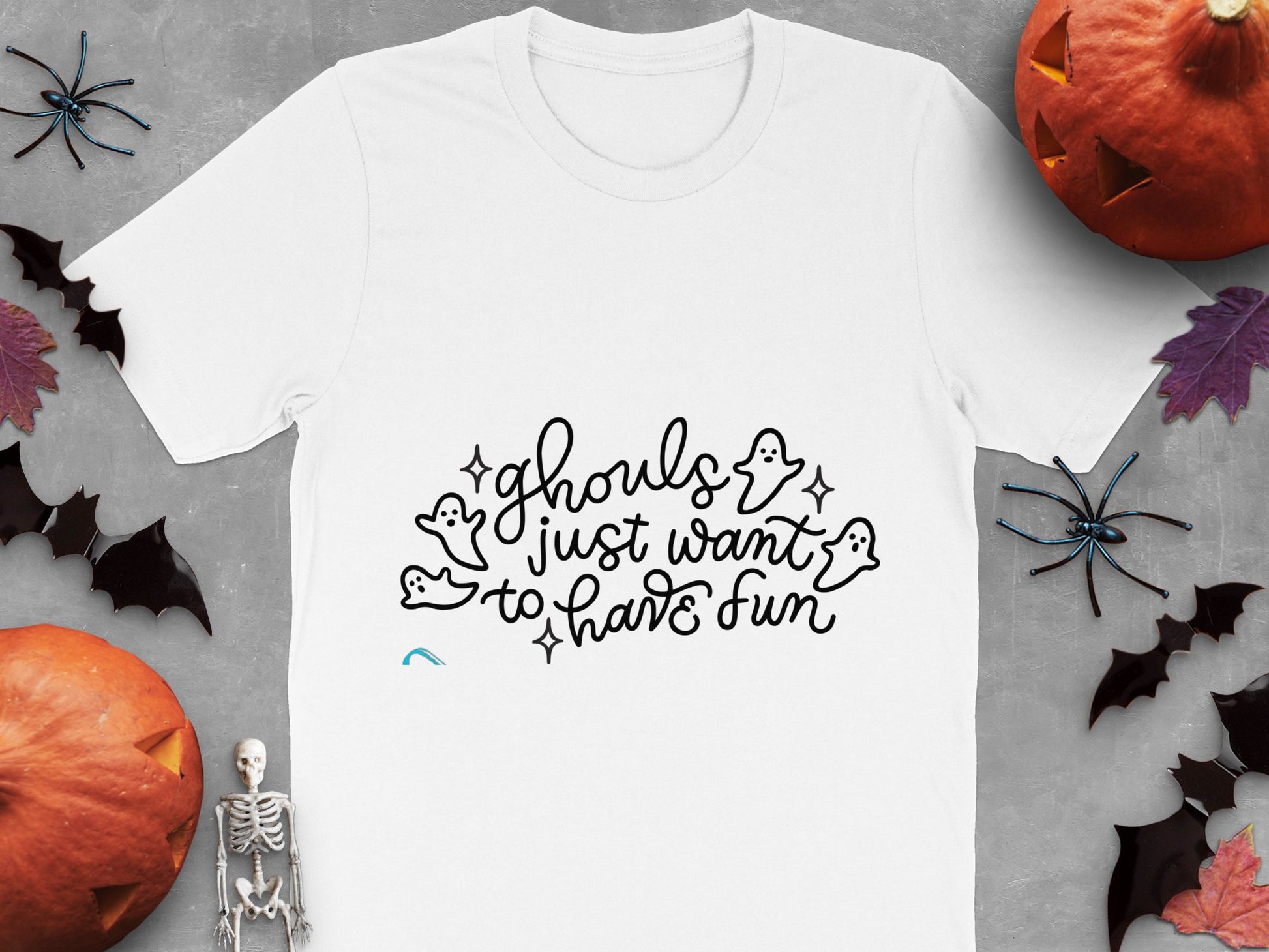 Halloween T-Shirt 'Ghouls Just Want To Have Fun' Cute Ghosts, Spooky Graphic Tee, Fall Festival Apparel, Autumn Casual Wear