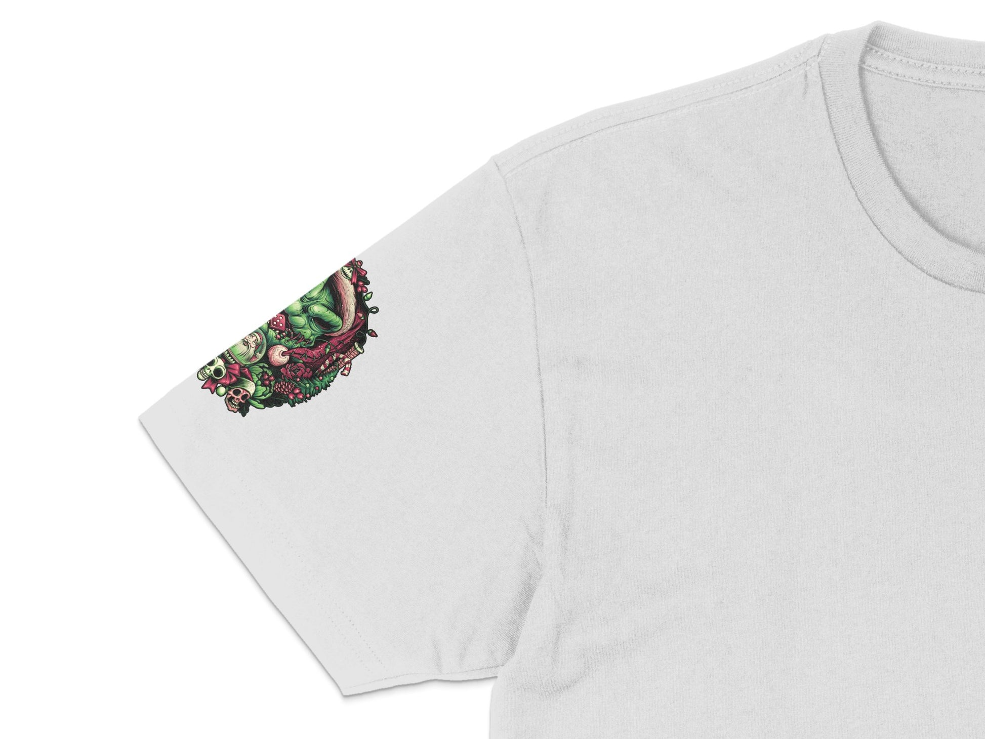 Women's White T-Shirt with Colorful Boho Sleeve Print, Casual Summer Top, Unique Patterned Shirt, Festival Wear, Fashionable Graphic Tee