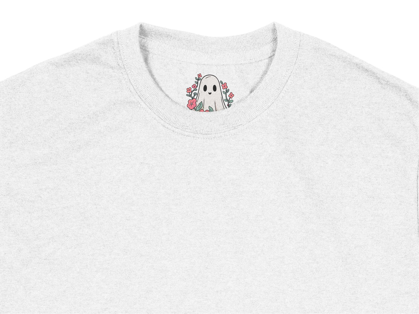 Grey T-Shirt with Small Floral Cactus Print, Casual Summer Cotton Tee, Unisex Light Gray Shirt for Plant Lovers