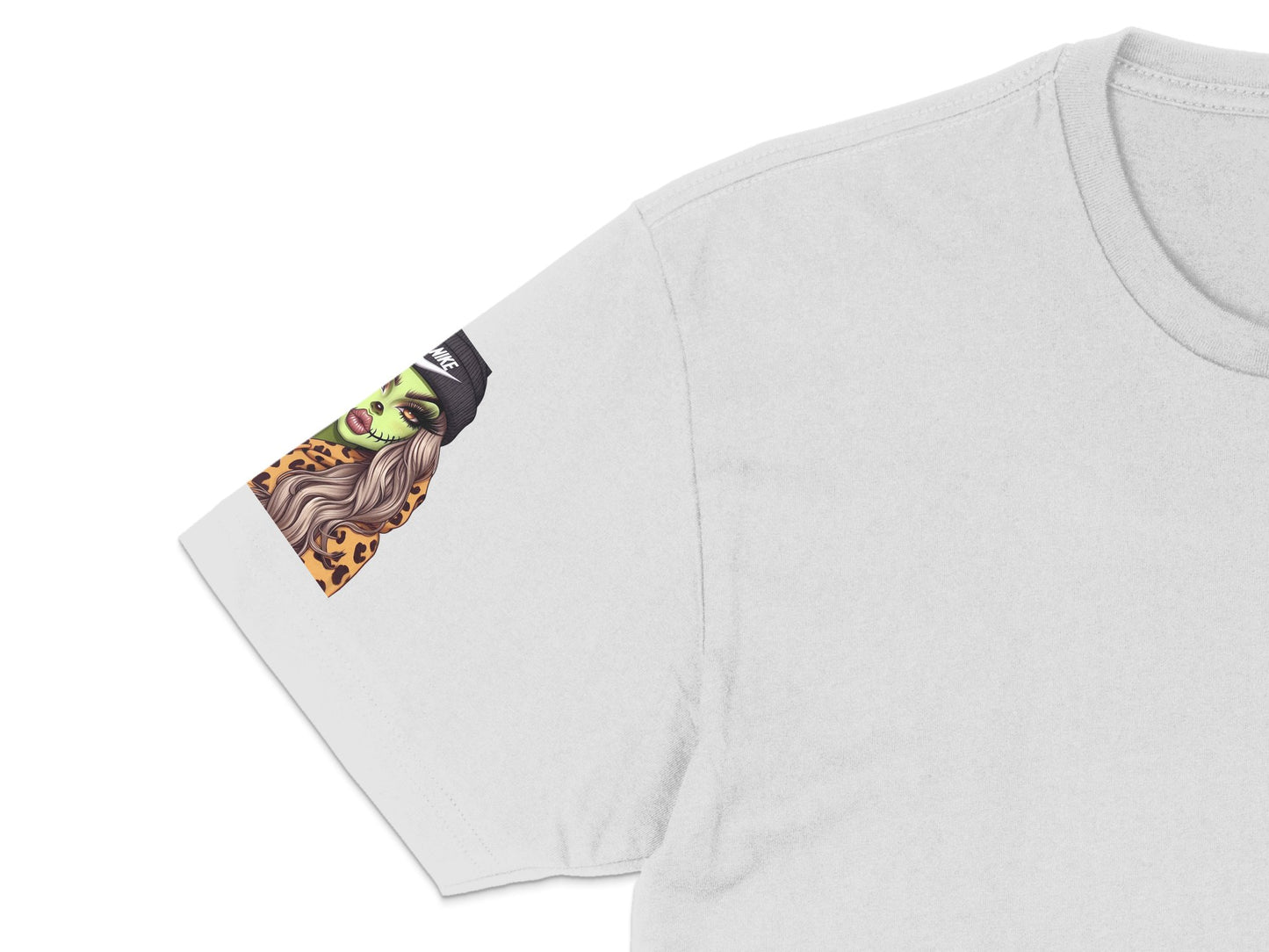 Witch Graphic T-Shirt, Leopard Print, Funky Halloween Tee, Unique Women's Fashion Top, Casual Witchy Clothing