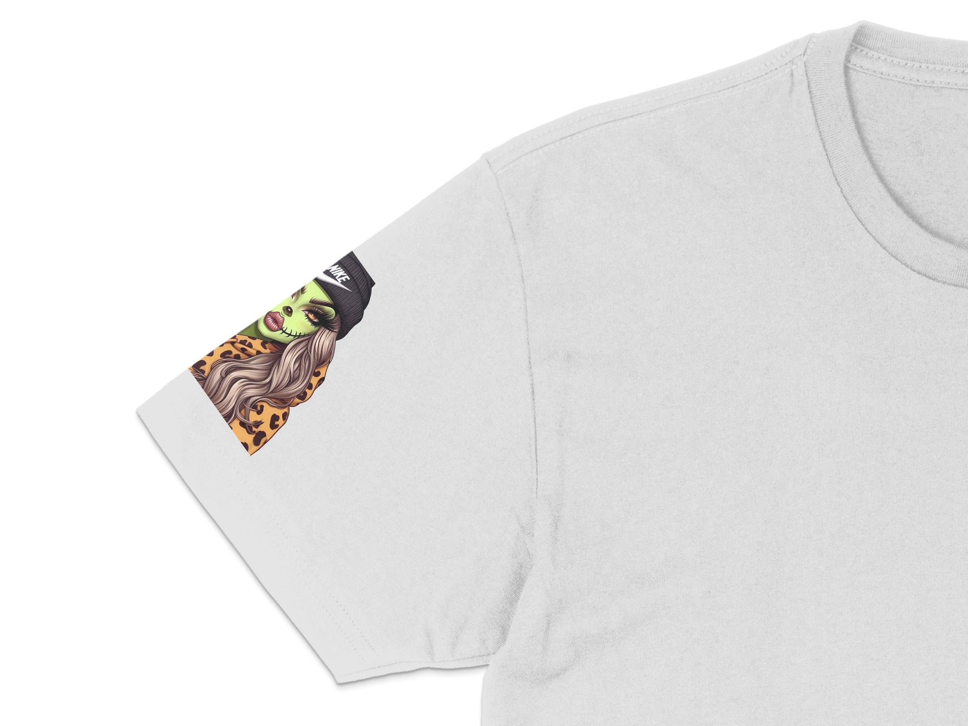 Witch Graphic T-Shirt, Leopard Print, Funky Halloween Tee, Unique Women's Fashion Top, Casual Witchy Clothing