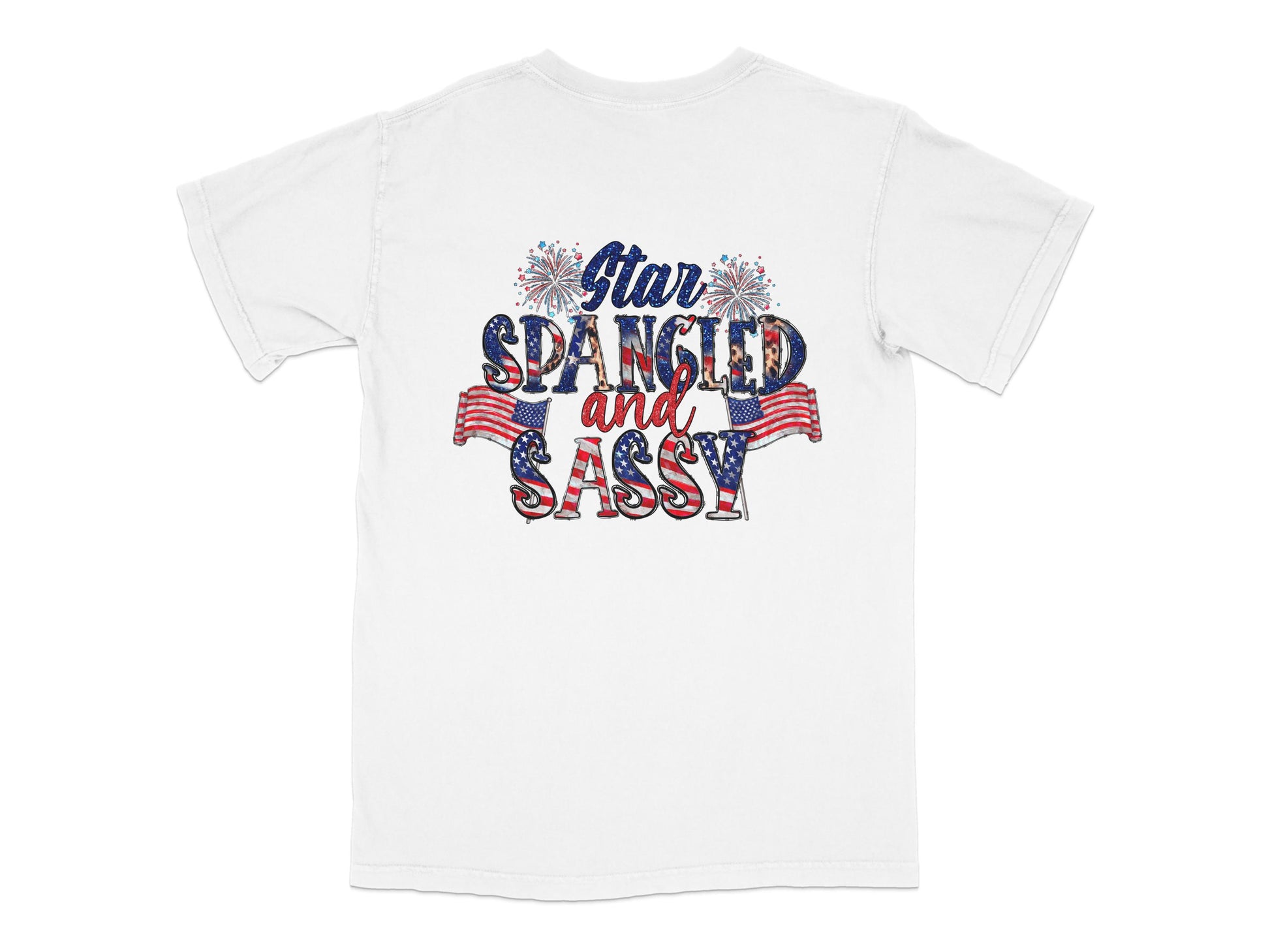 Star Spangled and Sassy T-Shirt, Patriotic USA Flag Design, 4th of July Apparel, Red White and Blue, Unisex Adult Clothing