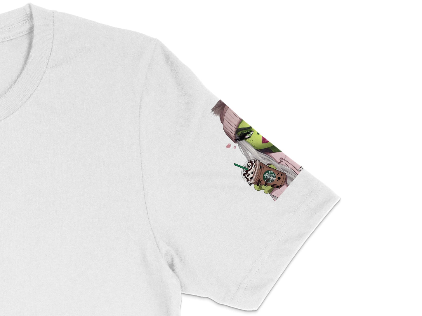 Stylish White T-Shirt with Unique Printed Pocket Design, Cartoon Graphic Tee, Casual Wear