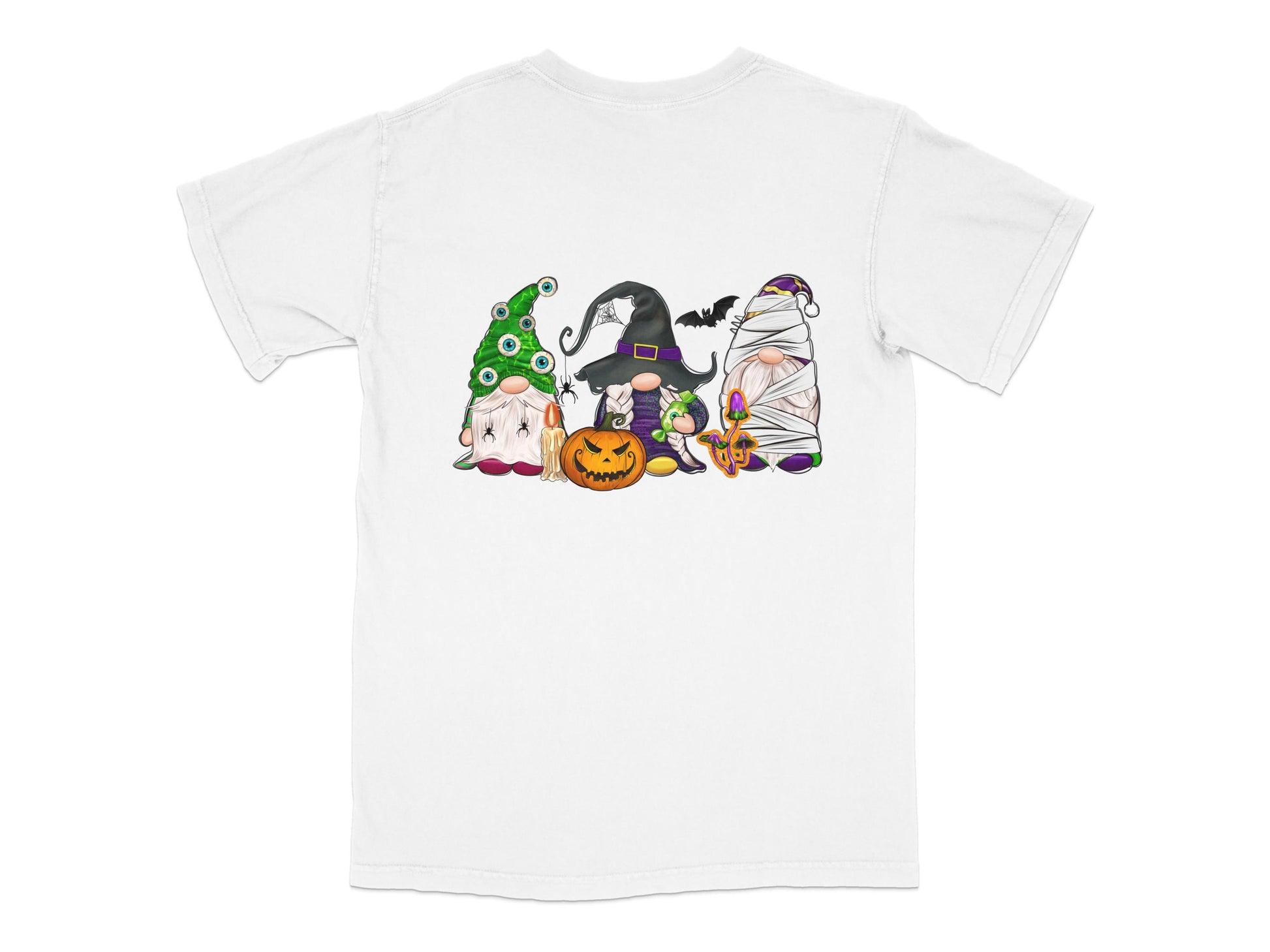 Halloween Themed T-Shirt Cute Ghosts Pumpkins Black Cat Spooky Fun Kids Adults Casual Wear