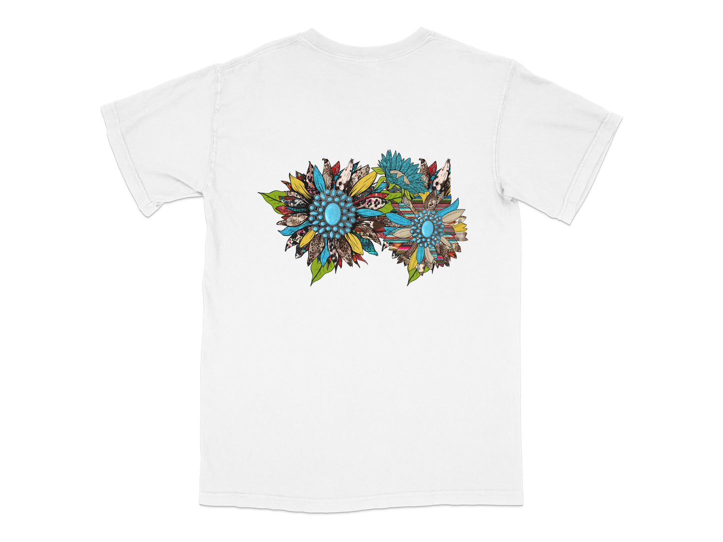 Colorful Floral Mandala T-Shirt, Bohemian Style Tee, Unisex Graphic Print Shirt, Summer Boho Top