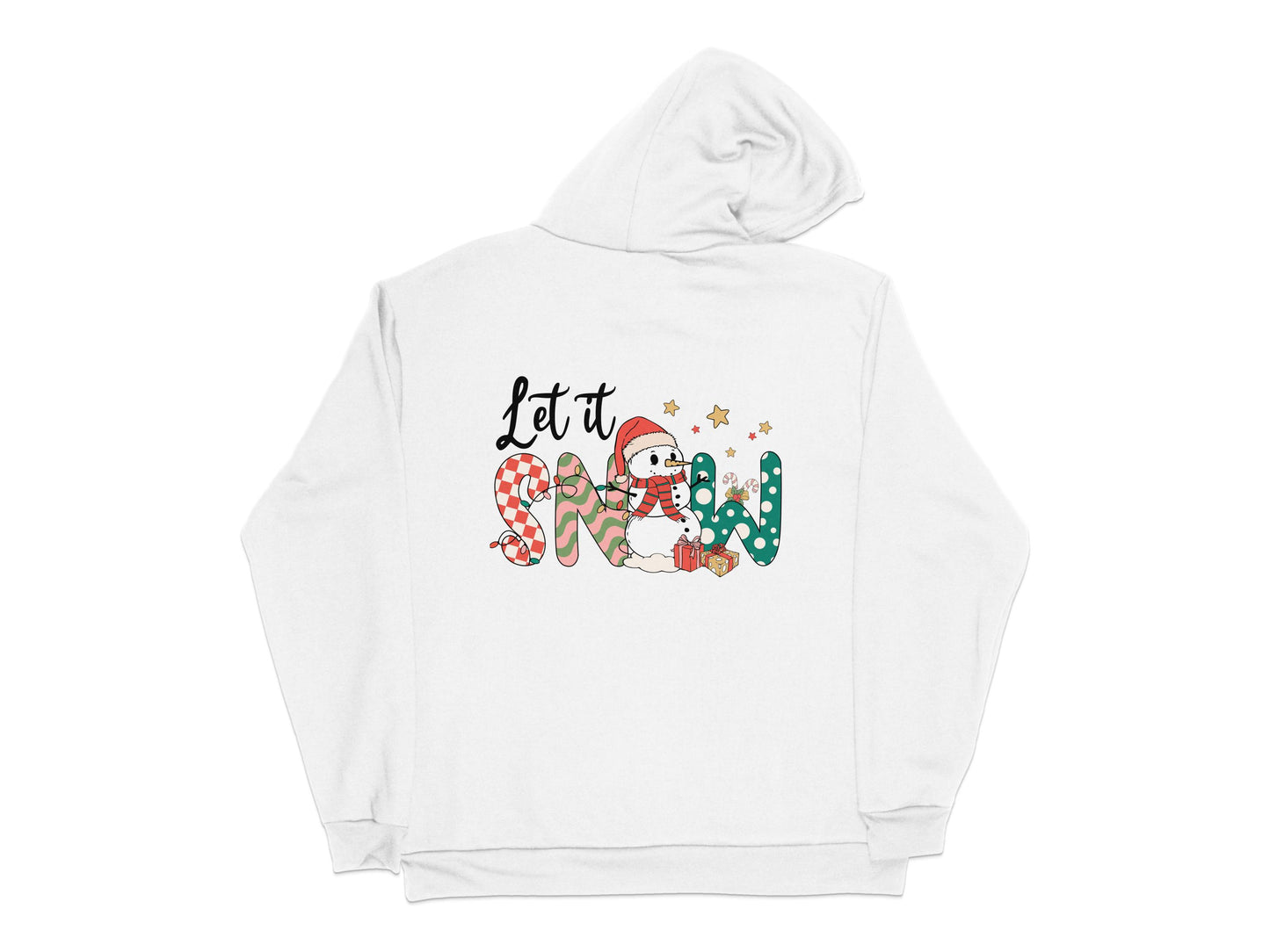 Festive Holiday Hoodie, Let It Snow Snowman Graphic, Winter Apparel, Casual Christmas Clothing