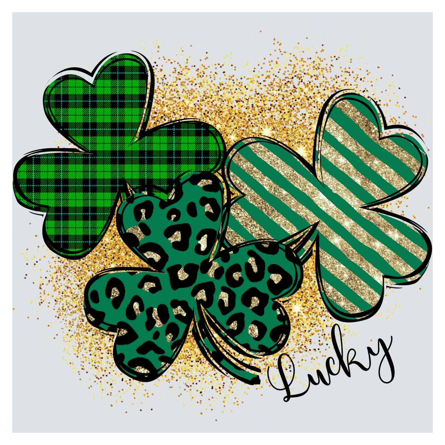 a shamrock with four leaf clovers on it
