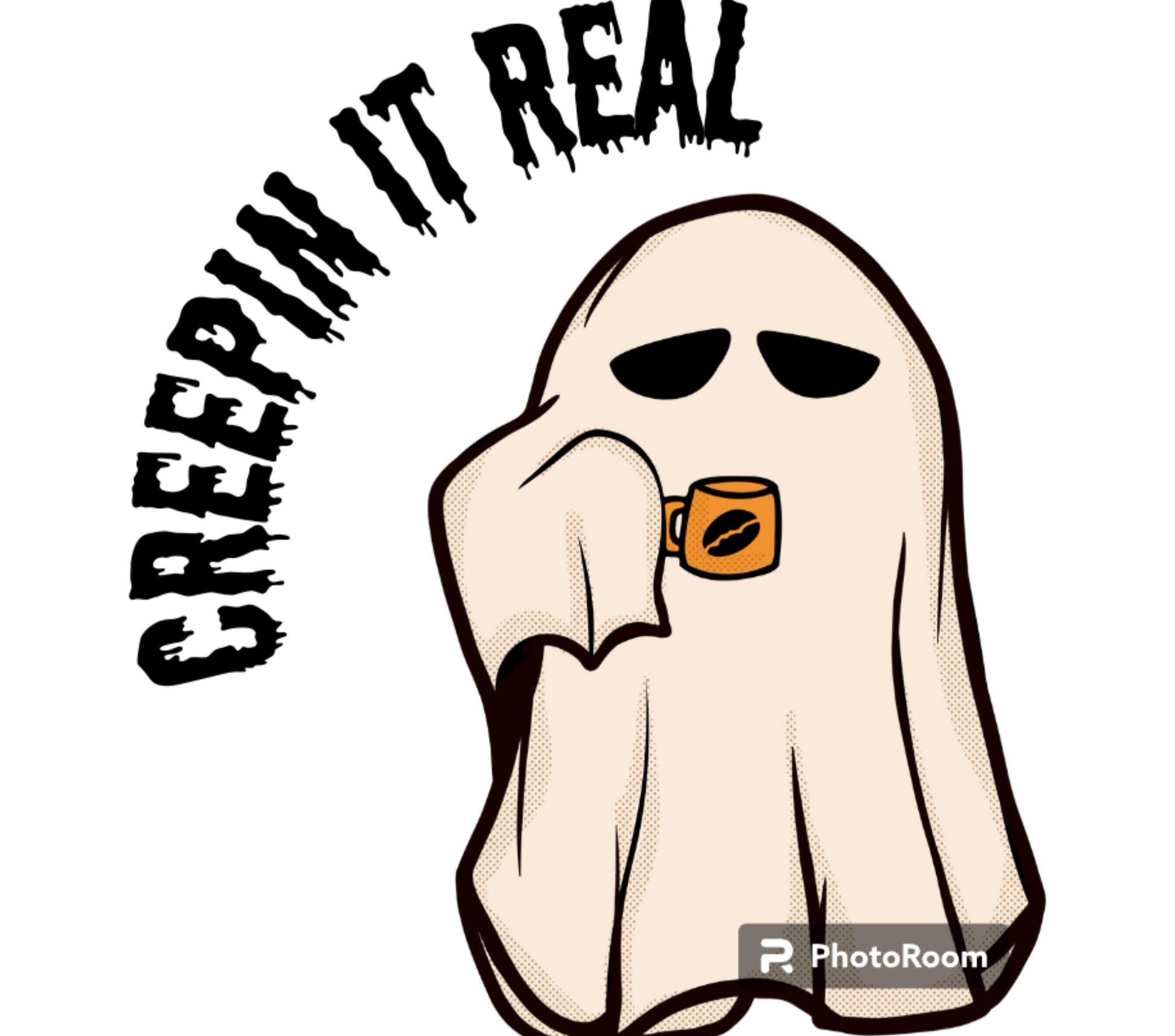 Creepin It Real Ghost Coffee Mug Halloween Spooky Cute Ghost Graphic Tee Fall Season Comfort Wear