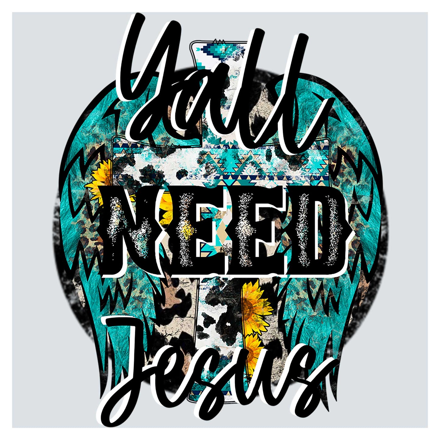 a picture of a bird with the words god's need jesus on it