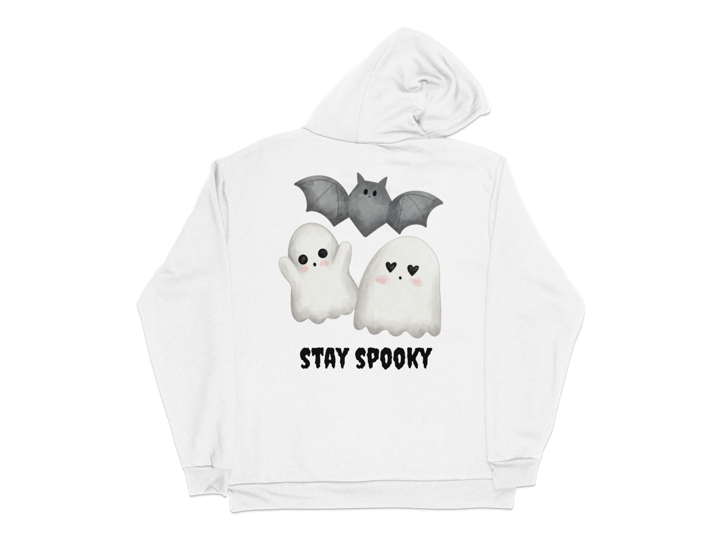 Cute Ghost Hoodie Stay Spooky Halloween Bat Graphic Unisex Pullover Sweater Sweatshirt