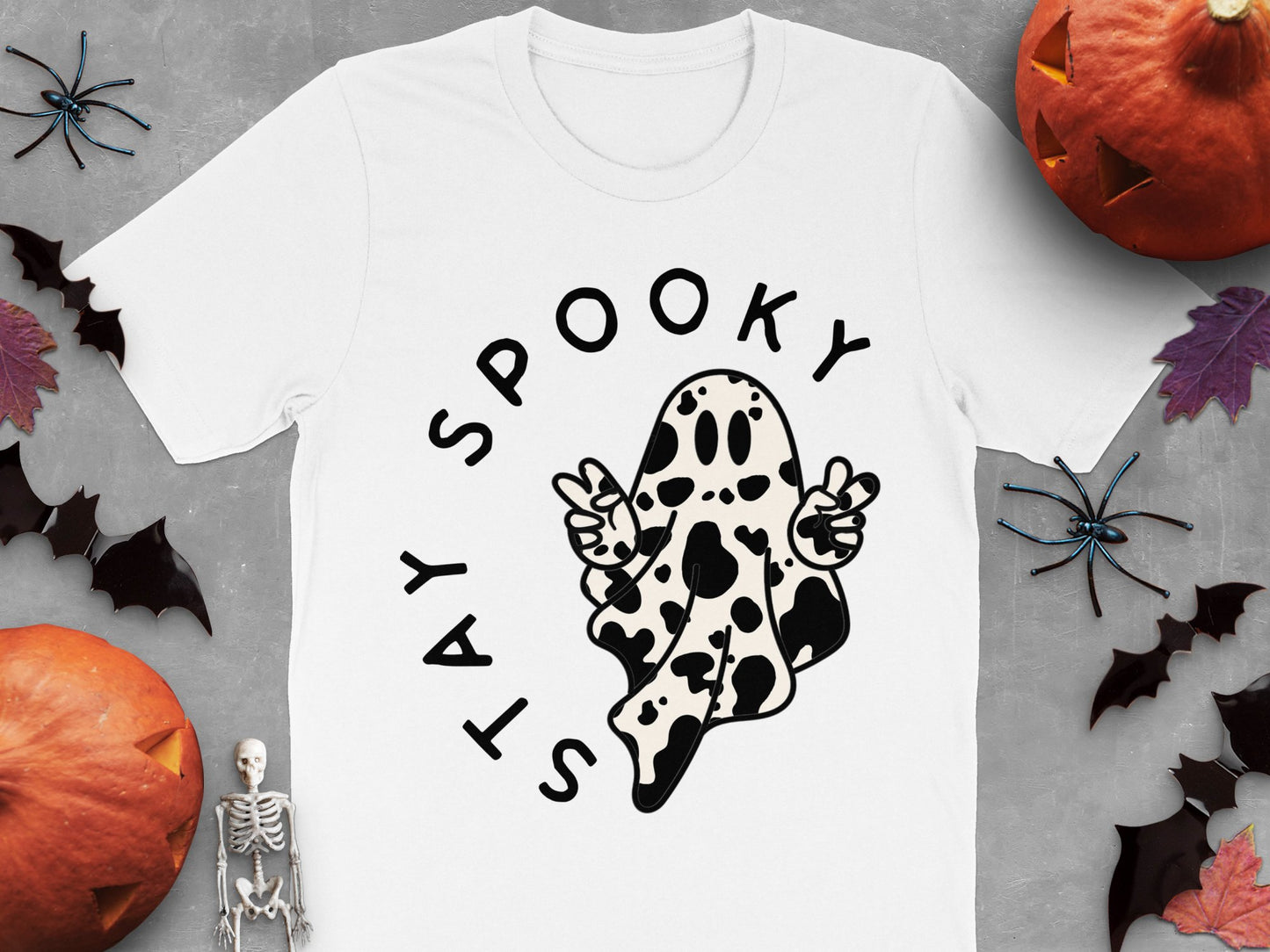 Spooky Ghost T-Shirt, Cute Halloween Graphic Tee, Unisex Fall Fashion, Casual Holiday Apparel