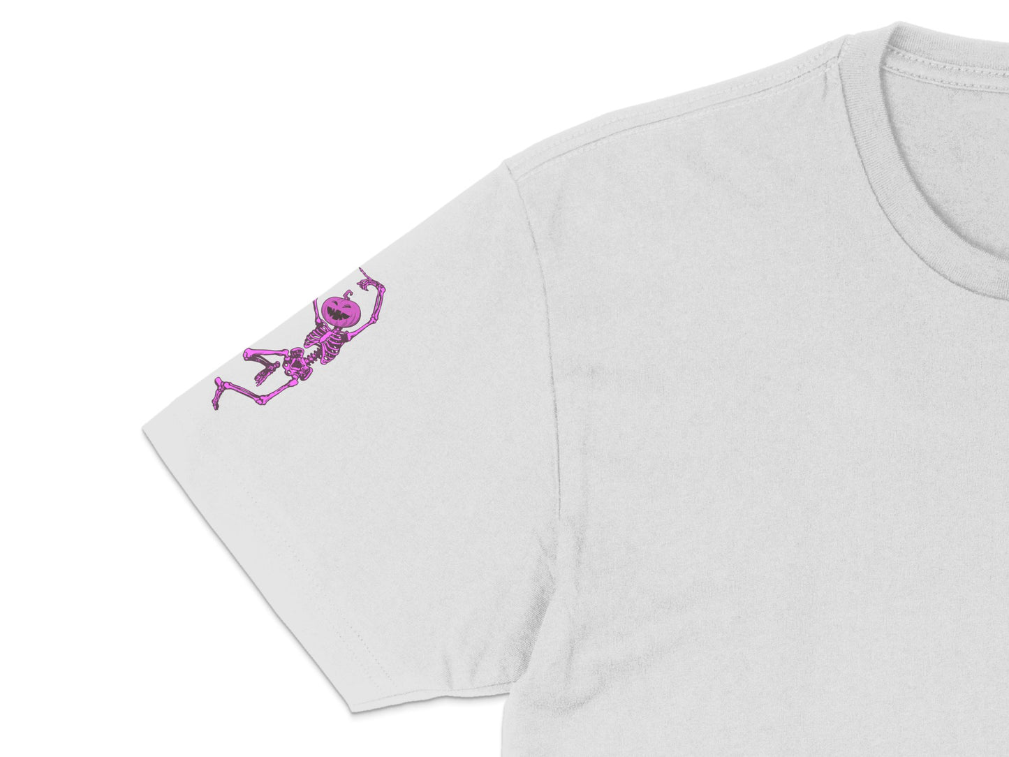 Men's White T-Shirt with Purple Skeleton Graphic, Casual Graphic Tee, Trendy Skeleton Design Shirt, Soft Cotton Top