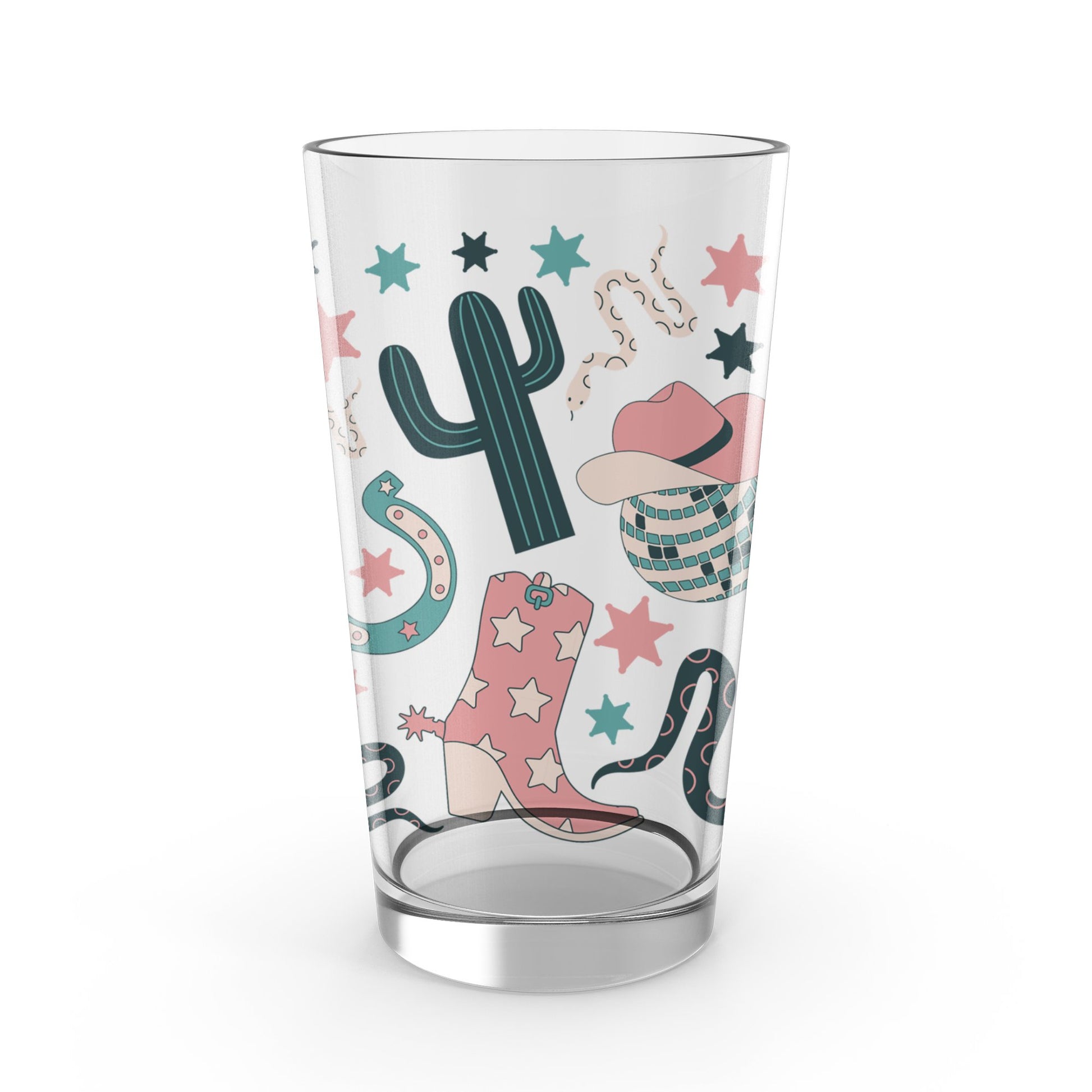 Colorful Western Themed Tumbler, Cowboy Boots, Cactus, and Stars Design, Unique Gift Idea