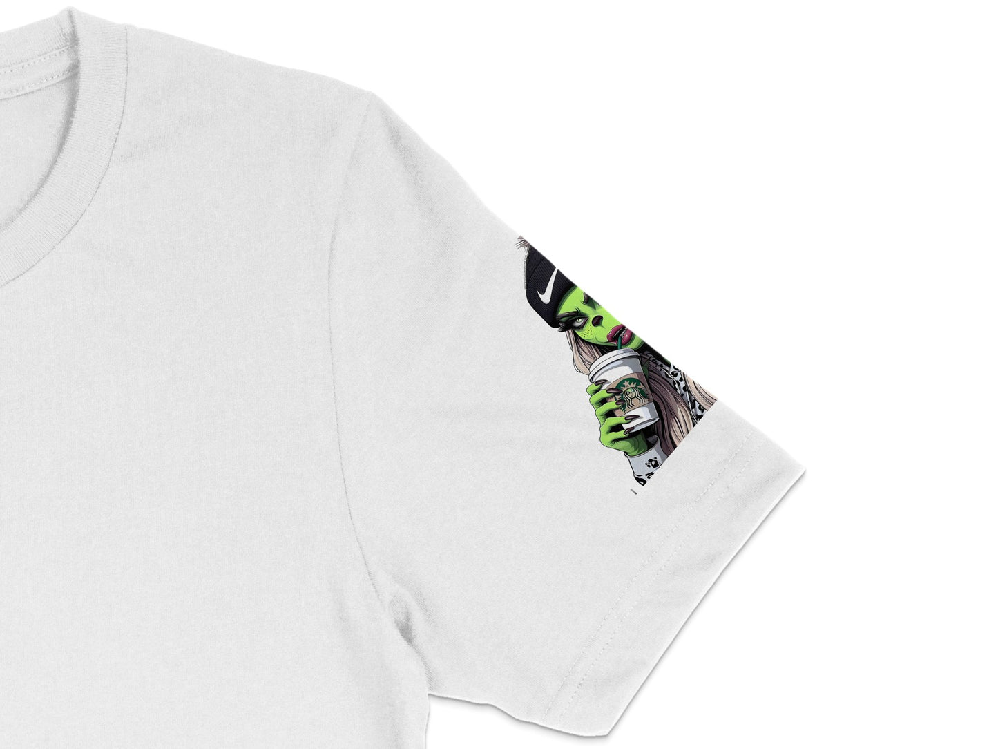 Unique White T-Shirt with Colorful Sleeve Detail, Trendy Graphic Tees, Unisex Casual Apparel, Fashion Tops for All.