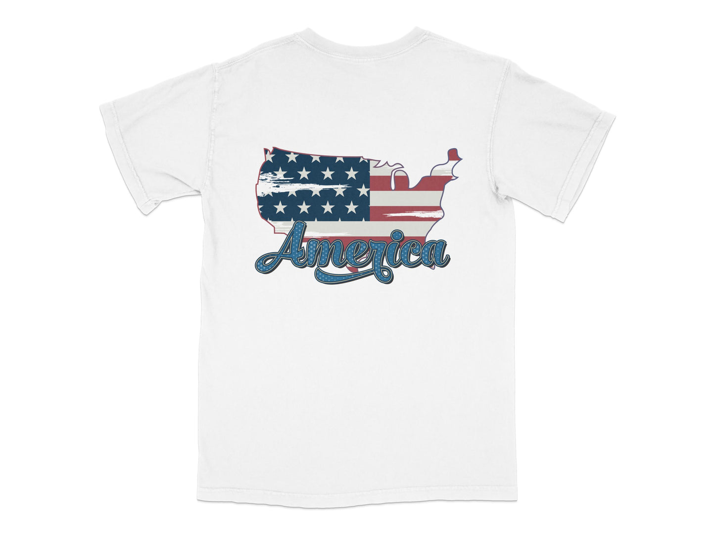 American Flag Santa Claus Christmas T-Shirt, Patriotic USA Holiday Graphic Tee, Unisex White Cotton Shirt