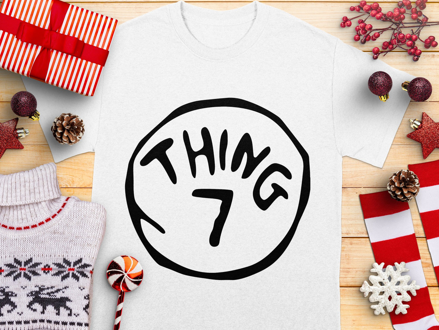 Thing 7 T-Shirt, Funny Holiday Shirt, Casual Christmas Tee, Unisex Graphic Top, Gift Idea