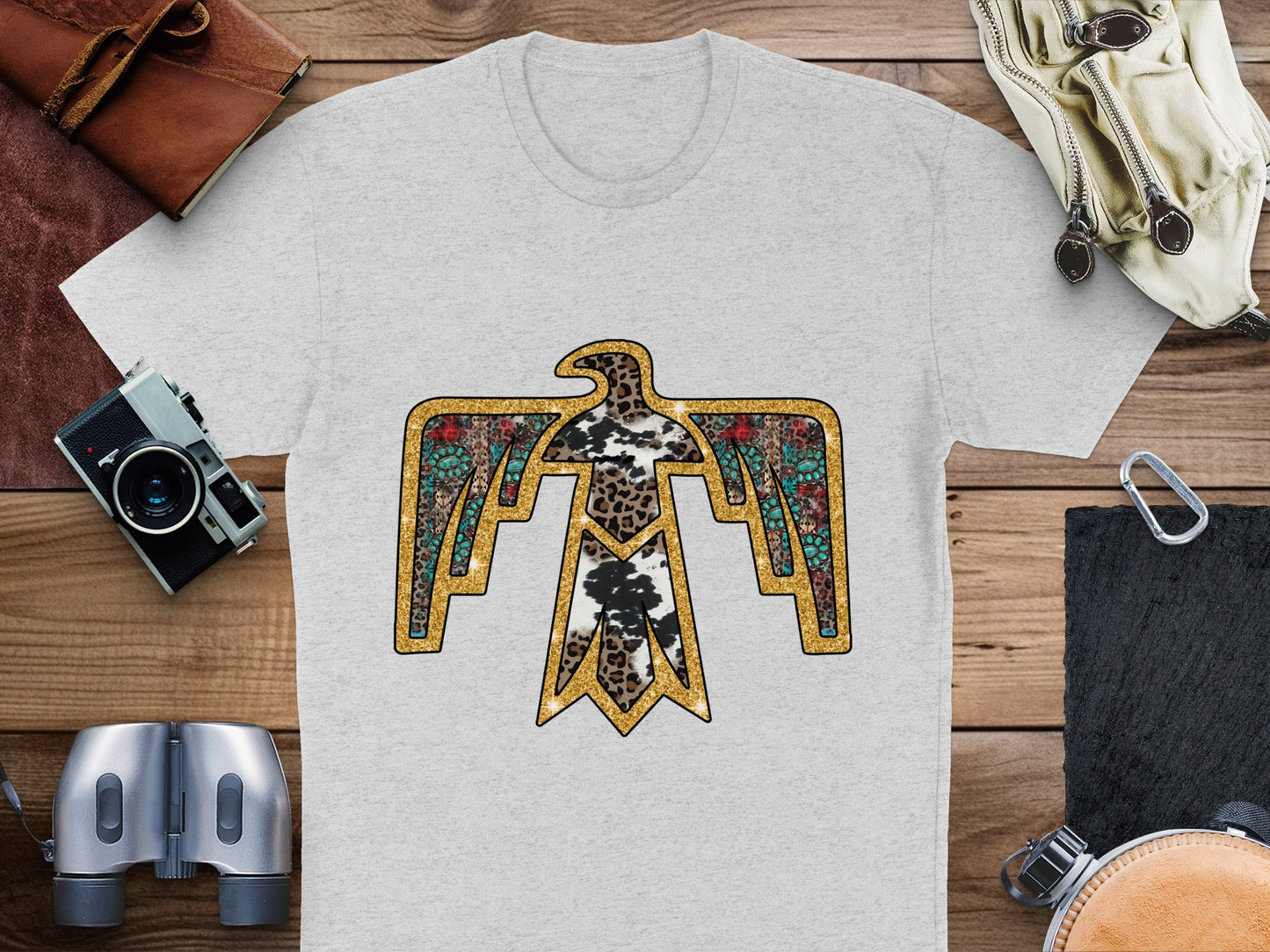 Men's Graphic T-Shirt with Colorful Abstract Bird Design, Casual Streetwear Cotton Tee