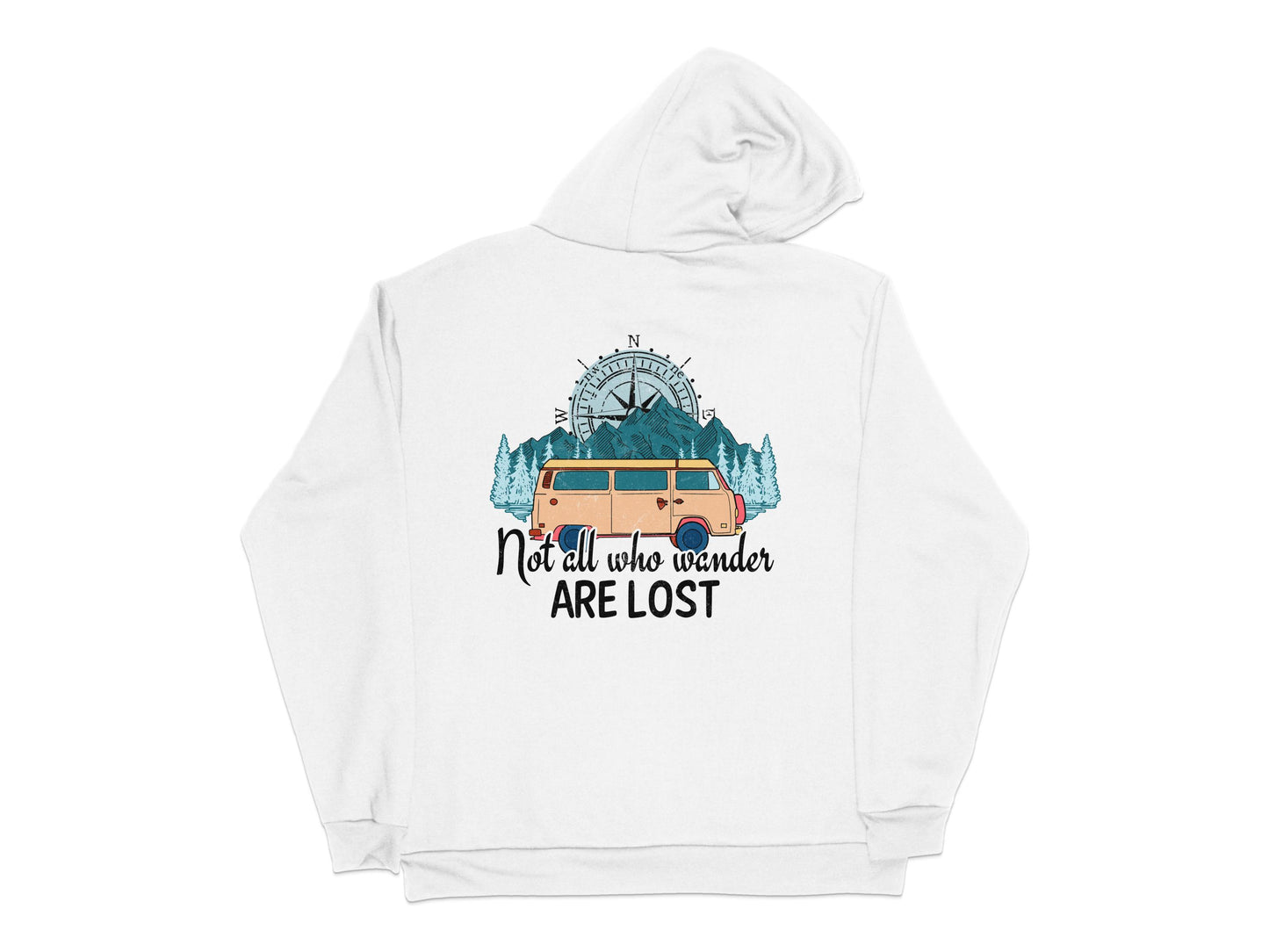 Vintage Van Graphic Hoodie, Wanderlust Adventure, Camping Pullover, Unisex Travel Sweatshirt, Mountain Design