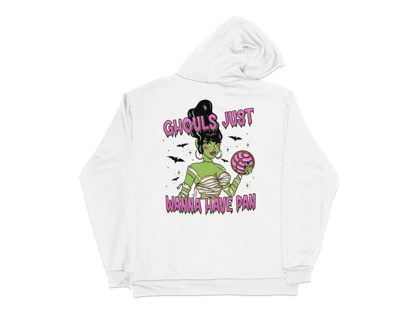 Ghoul Just Wanna Have Fun Hoodie, Halloween Graphic Sweatshirt, Women's Casual White Pullover, Fall Fashion Hooded Top, Spooky Apparel