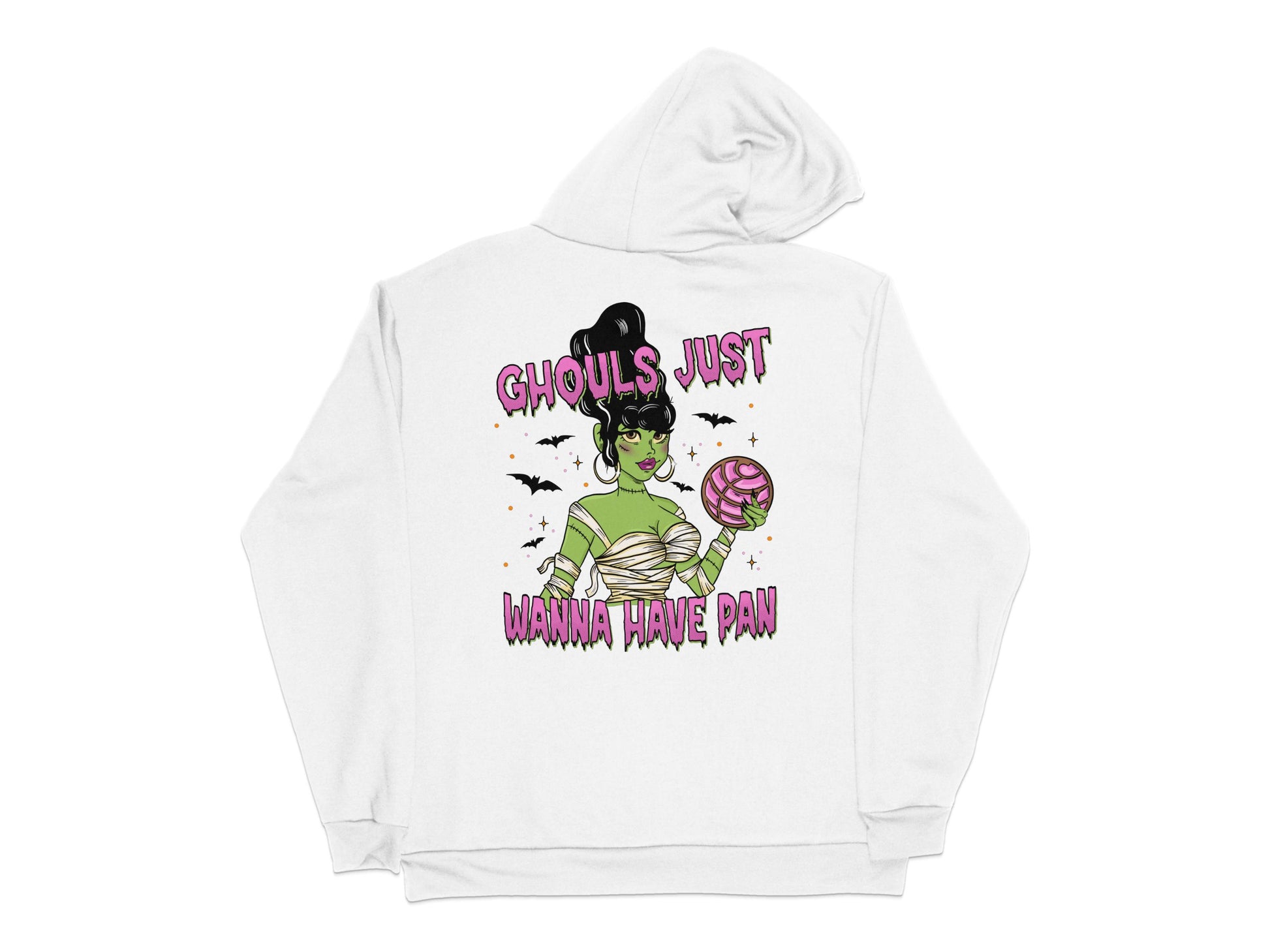 Ghoul Just Wanna Have Fun Hoodie, Halloween Graphic Sweatshirt, Women's Casual White Pullover, Fall Fashion Hooded Top, Spooky Apparel