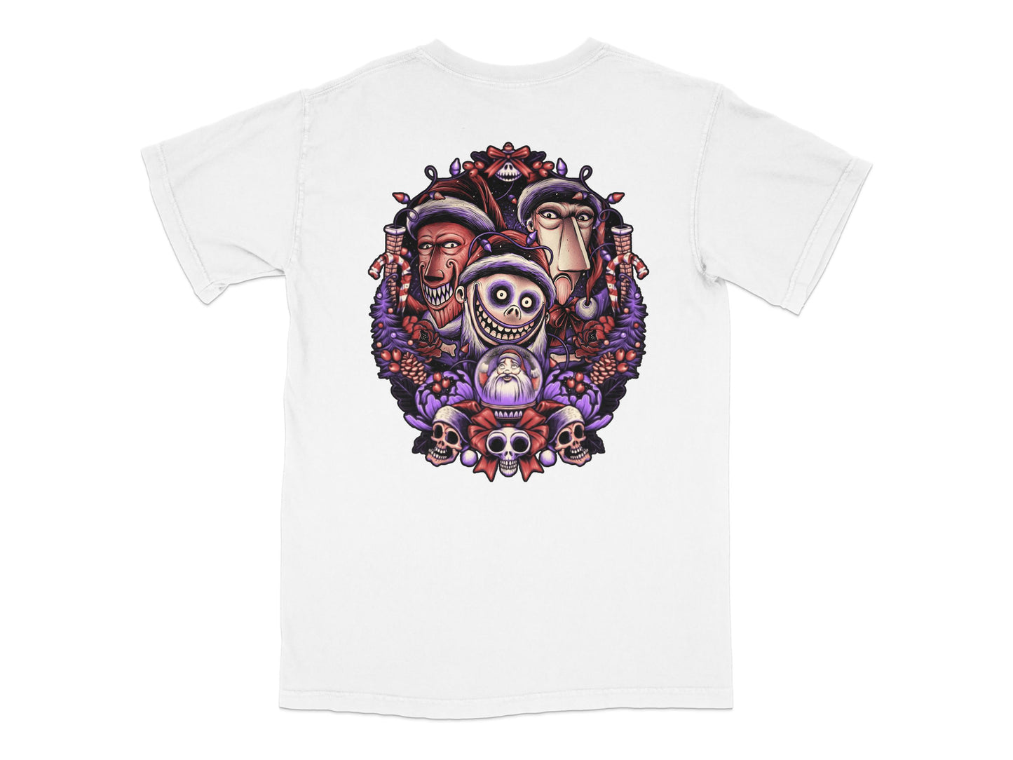 Men's Graphic T-Shirt with Unique Colorful Mask Design, Artistic Casual Wear, Short Sleeve Cotton Tee