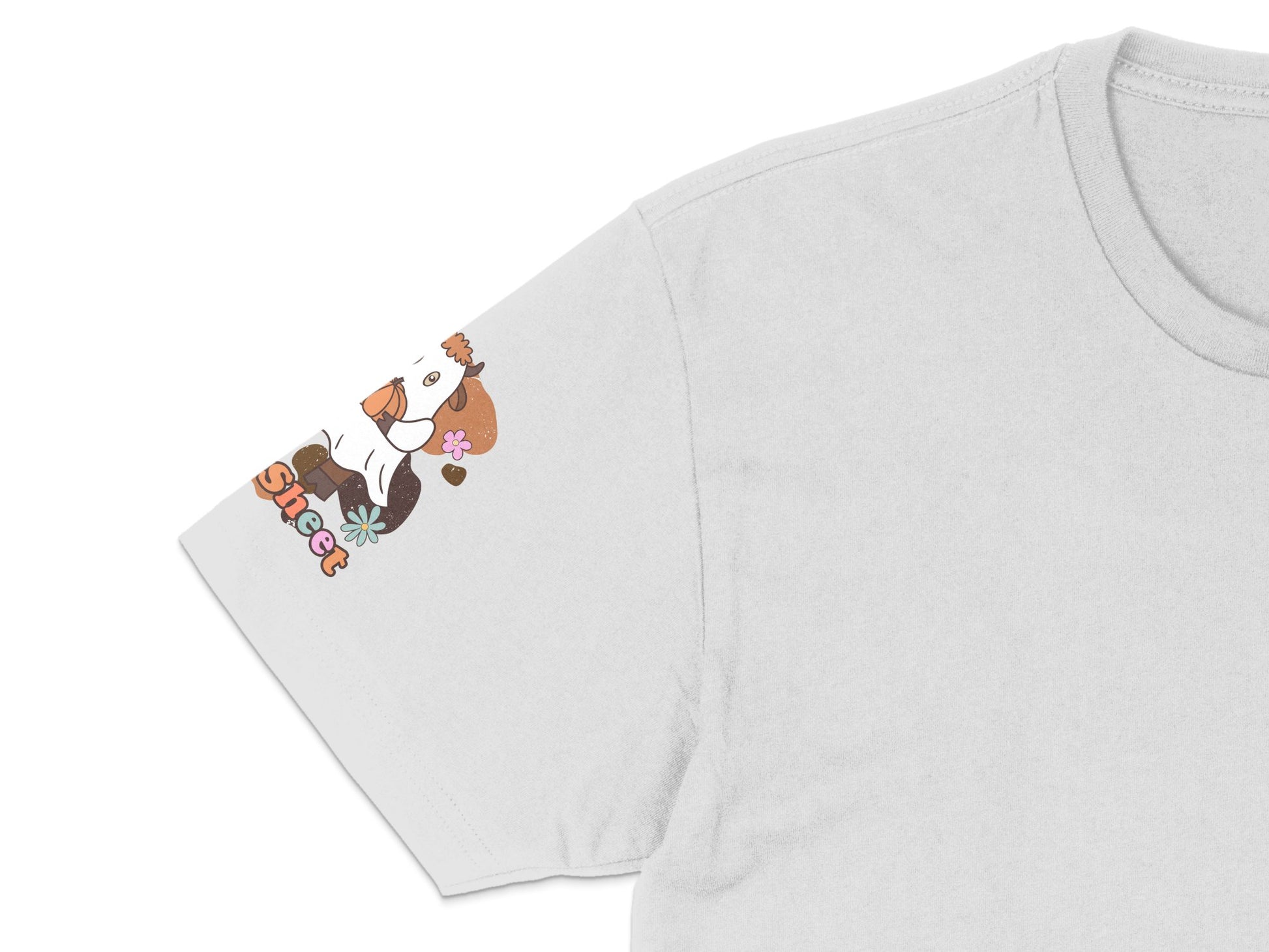 Cute Dog T-Shirt, Funny Space Dog Graphic Tee, Unisex White Cotton Shirt with Pet Design