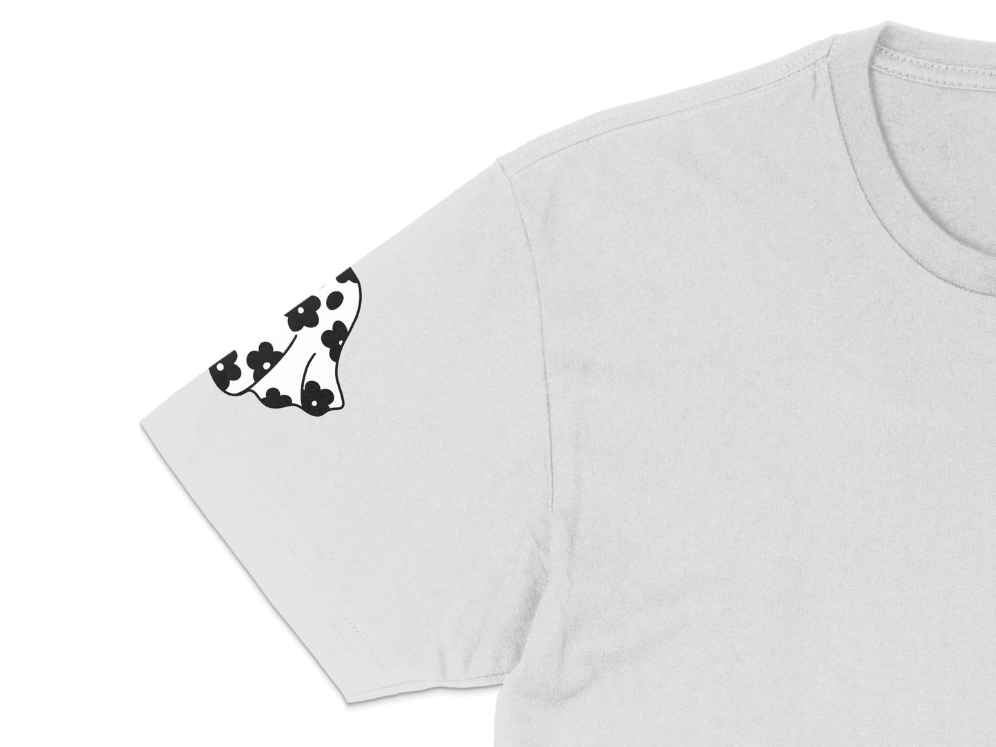 Unique White T-Shirt with Black Panda Print, Cute Animal Design, Casual Wear, Soft Cotton, Unisex Fashion