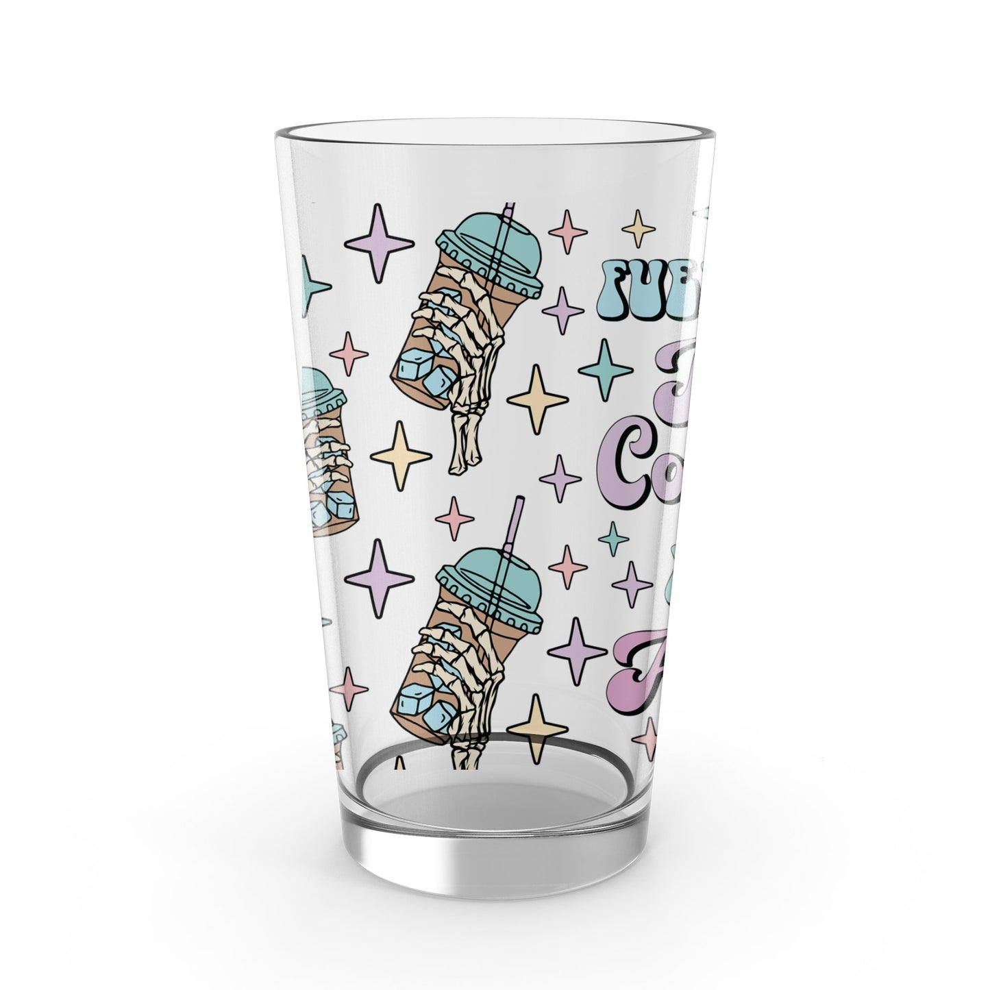 Fun Coffee Tumbler Colorful Travel Cup Reusable Cold Drink Glass Unique Gift Idea