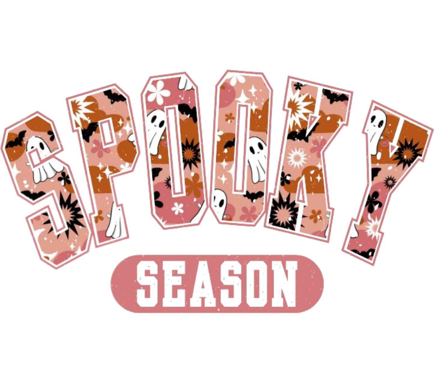 Spooky Season Halloween Sticker, Cute Ghost Floral Autumn Decor, Waterproof Vinyl Decal