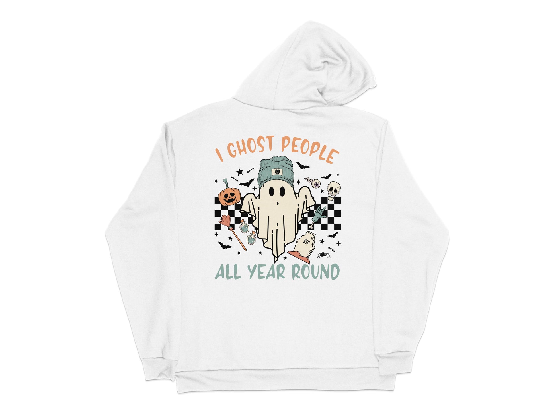 Ghost People Funny Halloween Hoodie, Cute Ghosts Graphic Sweatshirt, All Year Round Casual Apparel