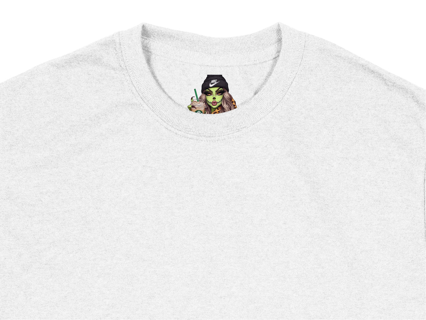 Unique Grey T-Shirt with Small Graphic Witch Design, Casual Witchy Apparel, Soft Cotton Top, Gift for Her