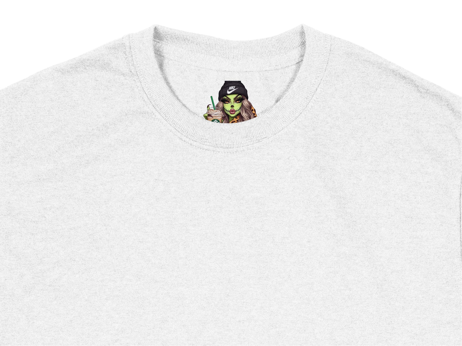 Unique Grey T-Shirt with Small Graphic Witch Design, Casual Witchy Apparel, Soft Cotton Top, Gift for Her