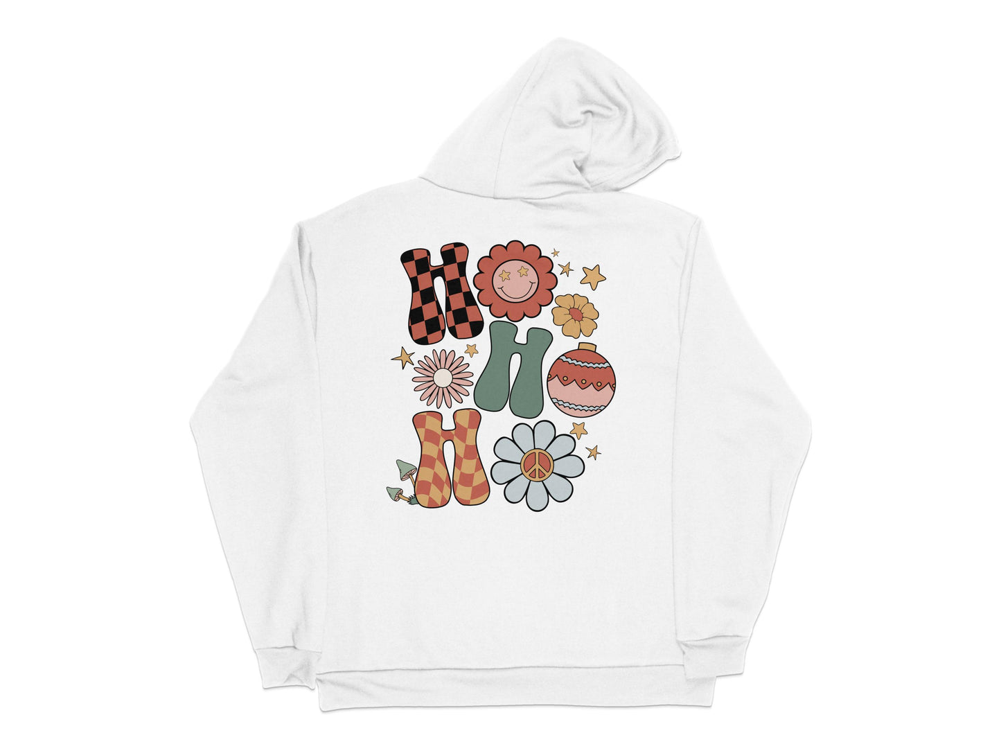 Cozy Winter Hoodie with Colorful Retro Patterns, Unisex Cotton Sweatshirt, Vintage Inspired Design