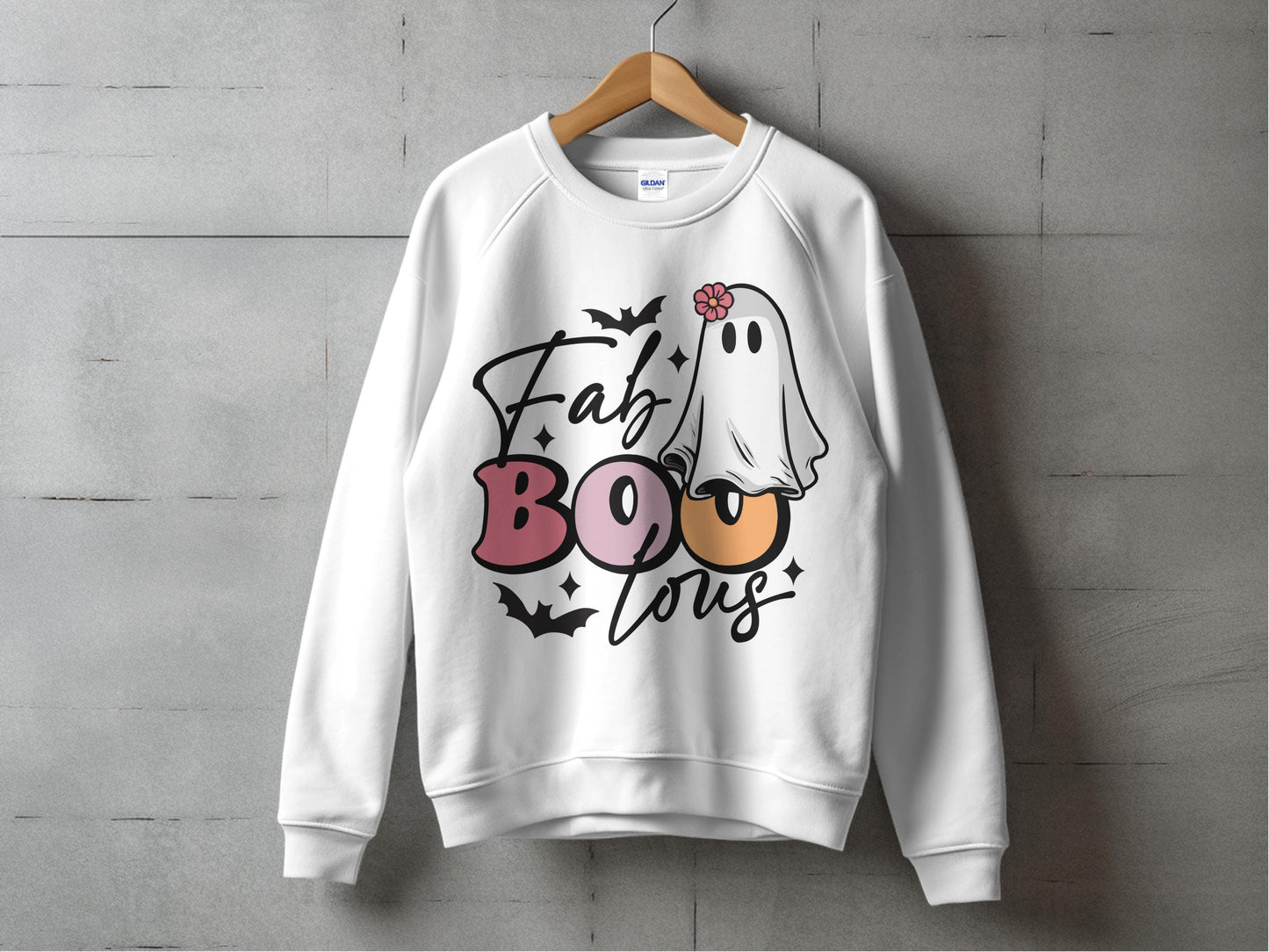 Fab Boo Lous Ghost Sweatshirt, Halloween Ghost Crewneck, Fall Season Spooky Apparel, Cute Autumn Sweater