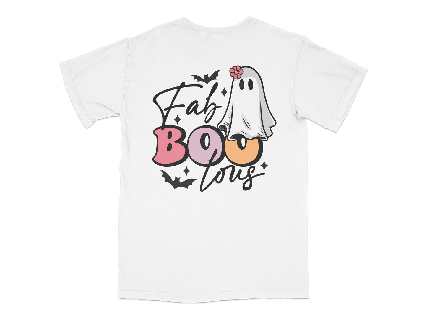 Cute Ghost FabBOOlous Halloween T-Shirt, Funny Spooky Fall Graphic Tee, Unisex Adult Casual Outfit