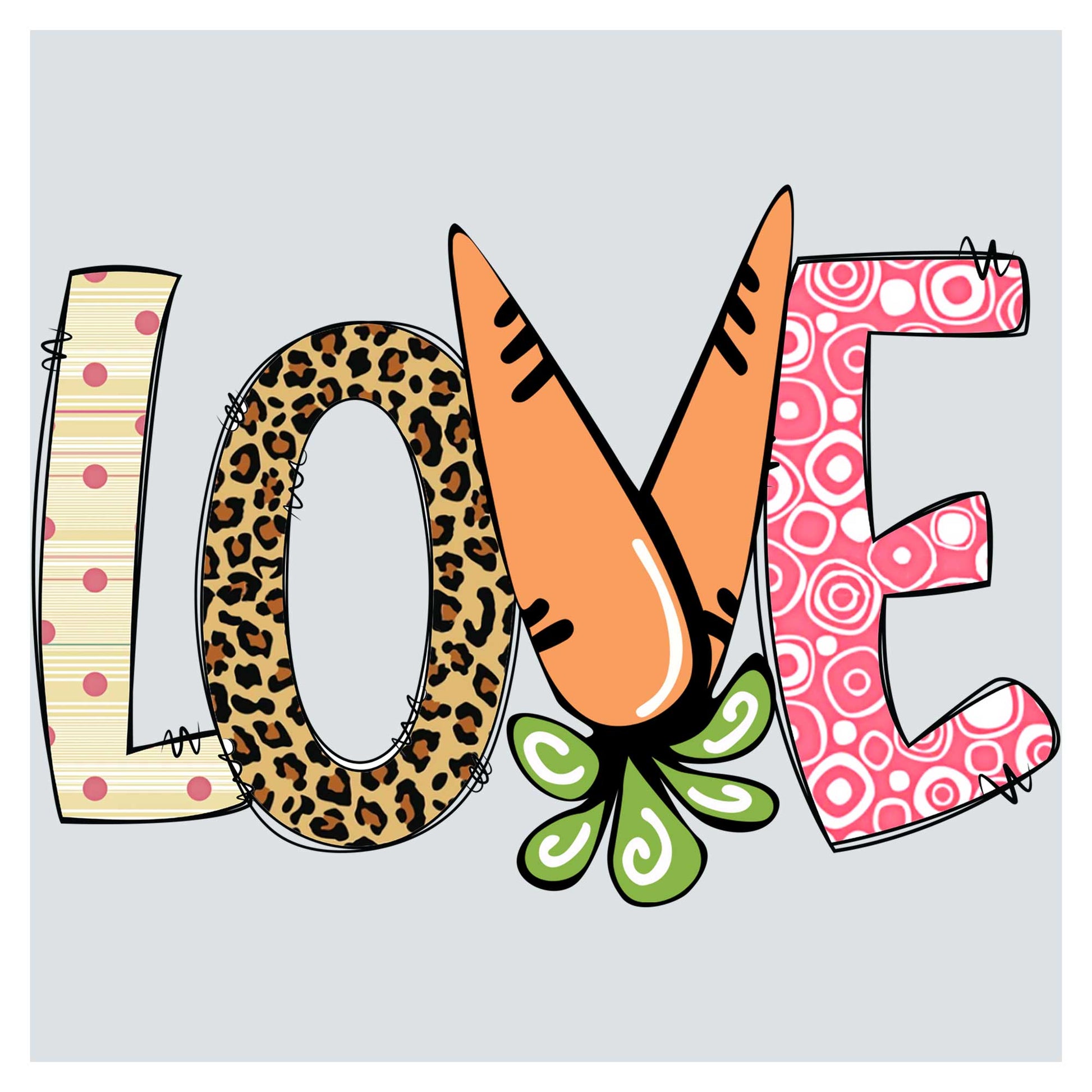 the word love is made up of letters and a cat