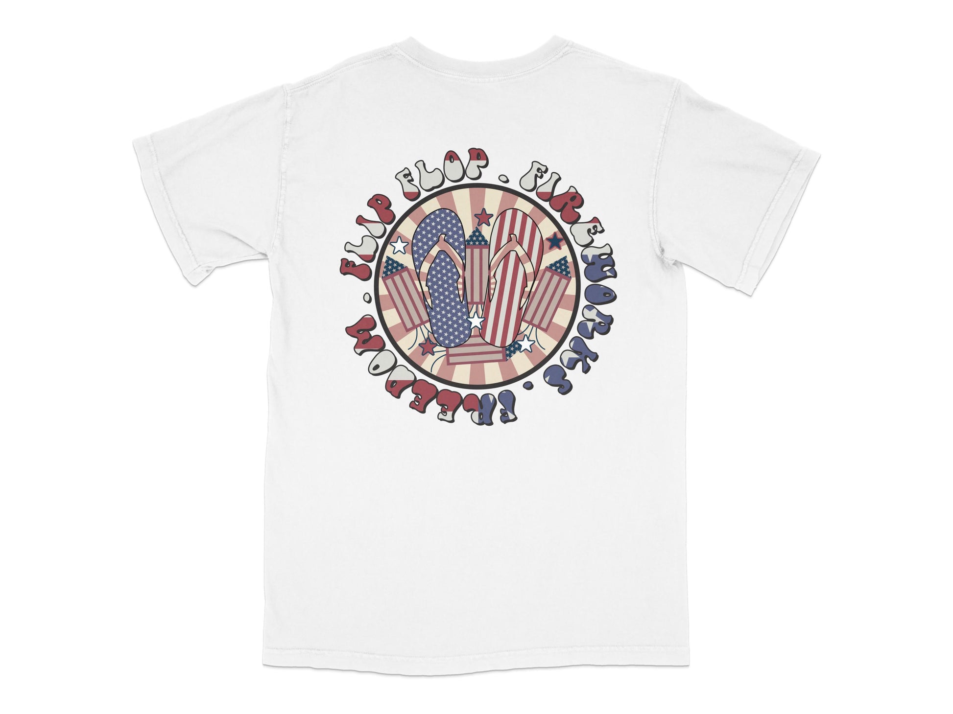 Vintage Flip Flop Shirt, Beach Style Graphic Tee, Casual Summer Unisex T-Shirt White