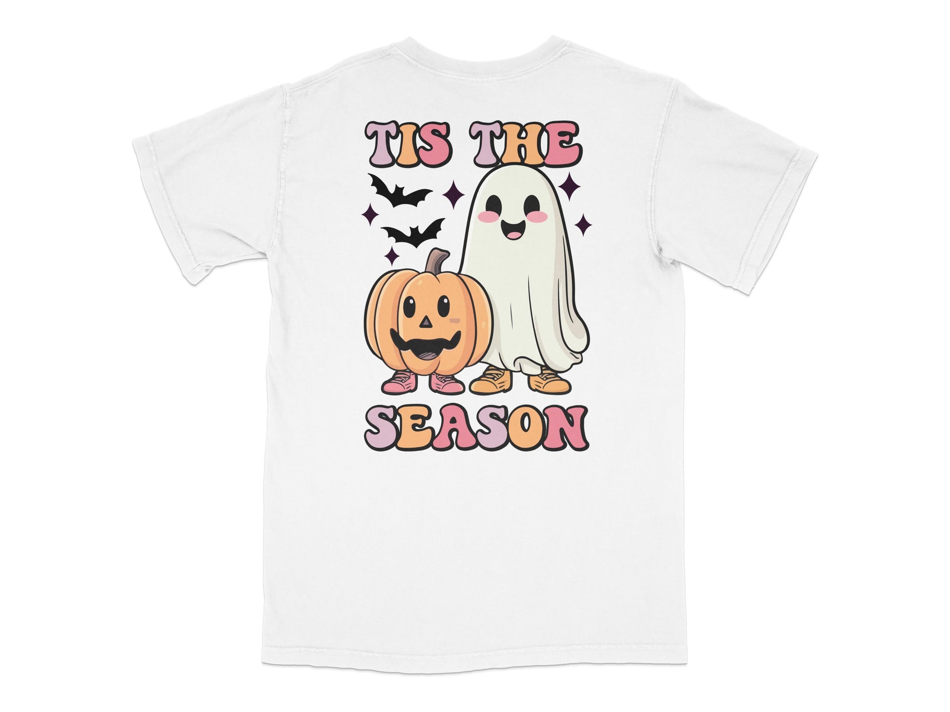Cute Ghost and Pumpkin T-Shirt, 'Tis The Season' Halloween Graphic Tee, Unisex Fall Apparel
