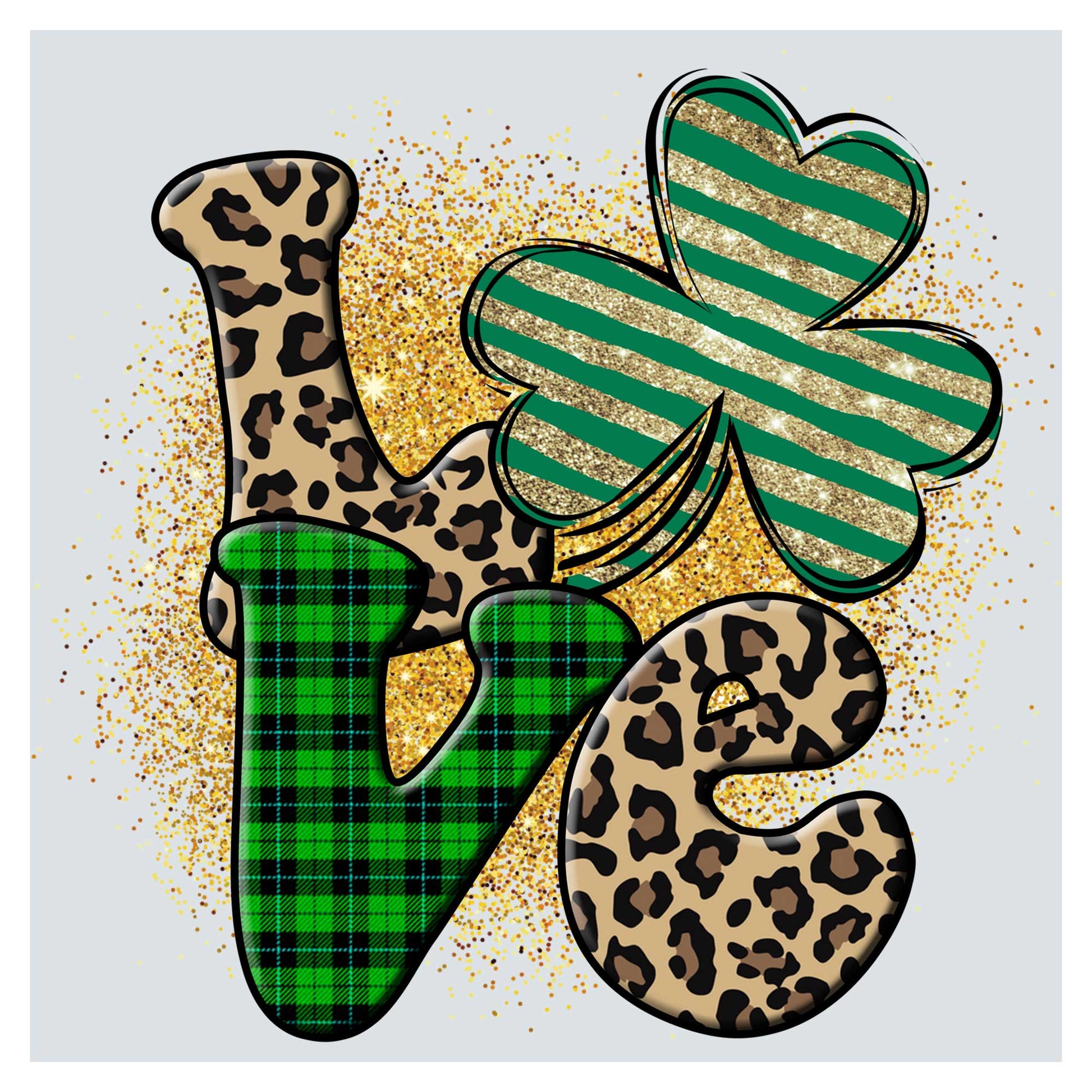 a st patrick's day shamrock and leopard print