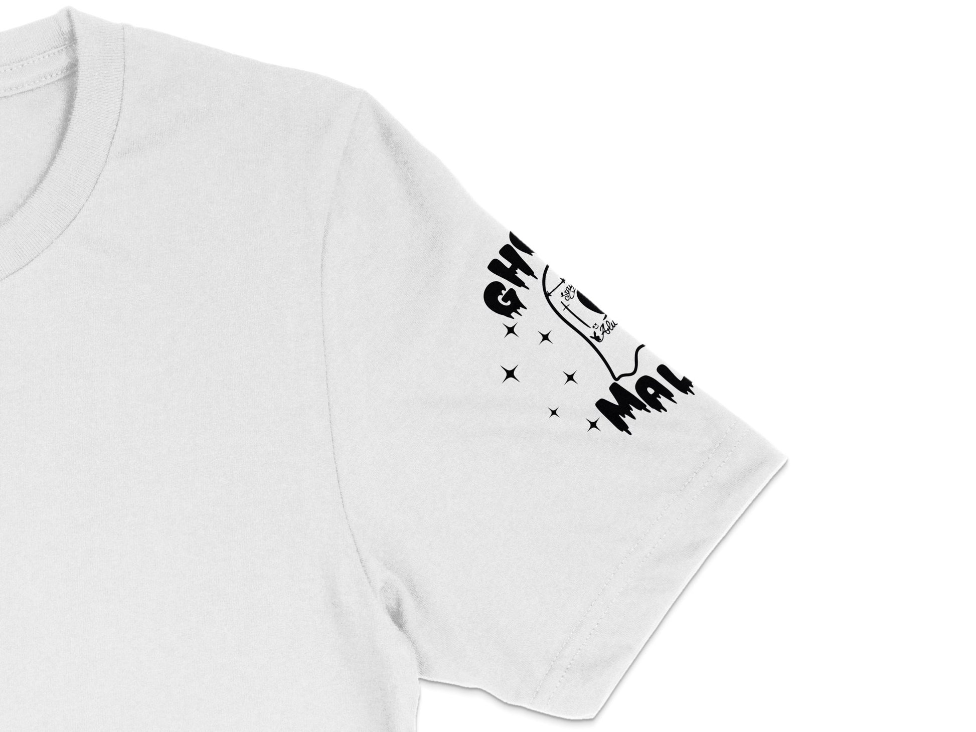 Men's White T-Shirt with Stylish Black Graphic, Casual Cotton Tee, Unique Streetwear Design