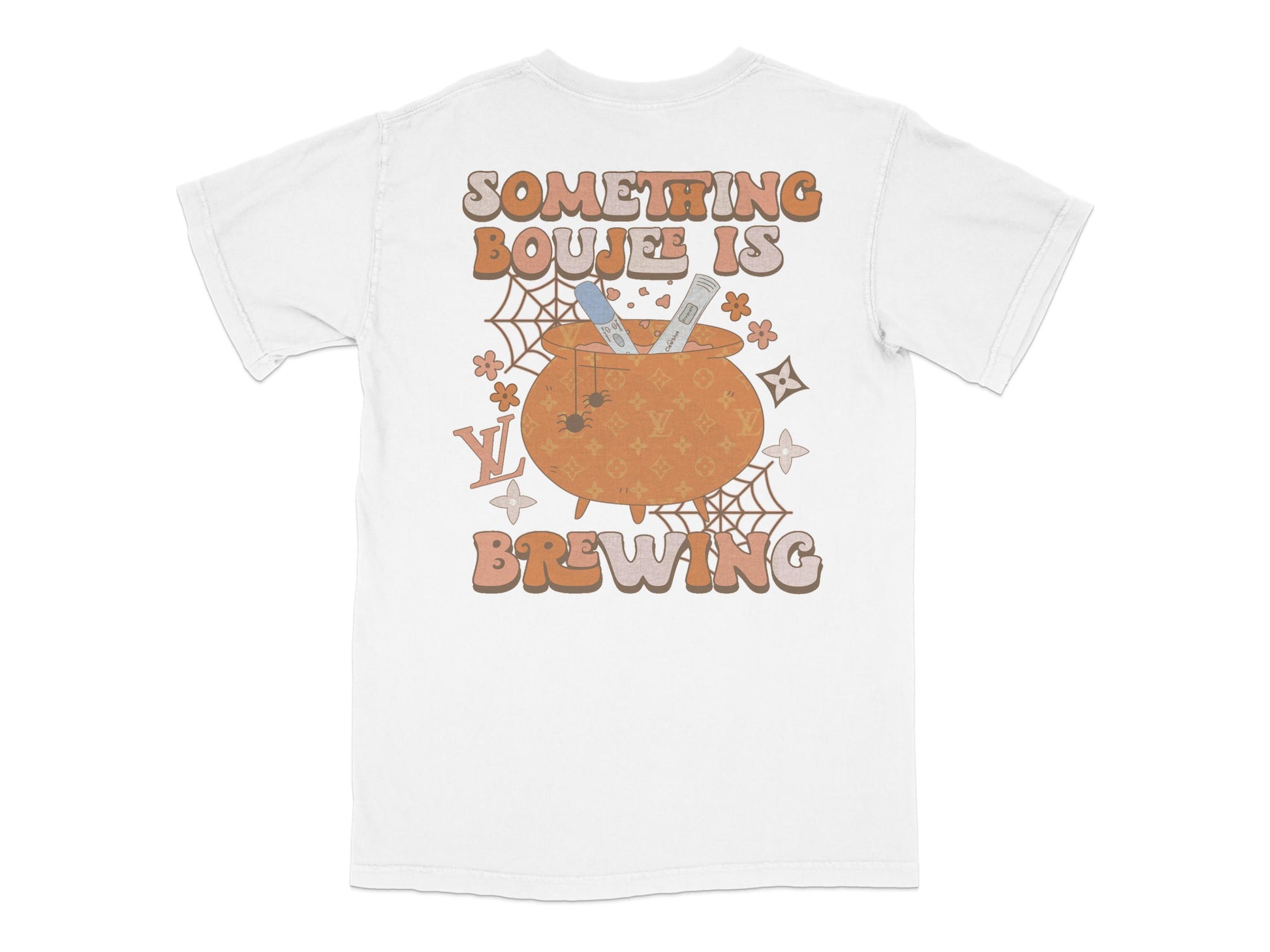Witchy Halloween T-Shirt 'Something Bougie is Brewing' Spooky Graphic Tee, Fall Festival Apparel, Unique October Clothing Gift Idea