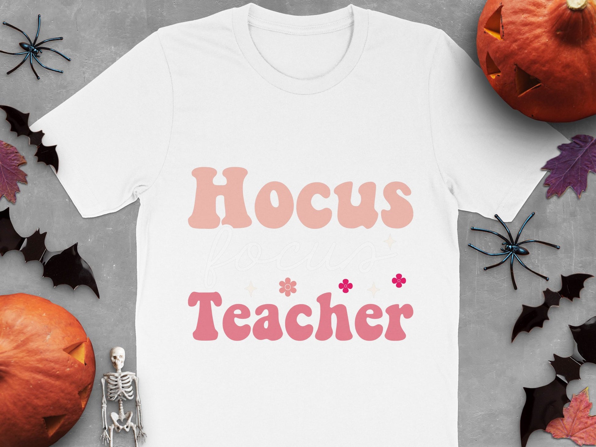 Hocus Pocus Teacher T-Shirt Halloween Costume Tee Educator Fall Apparel Spooky School Shirt Witch Theme Top Unisex Fit