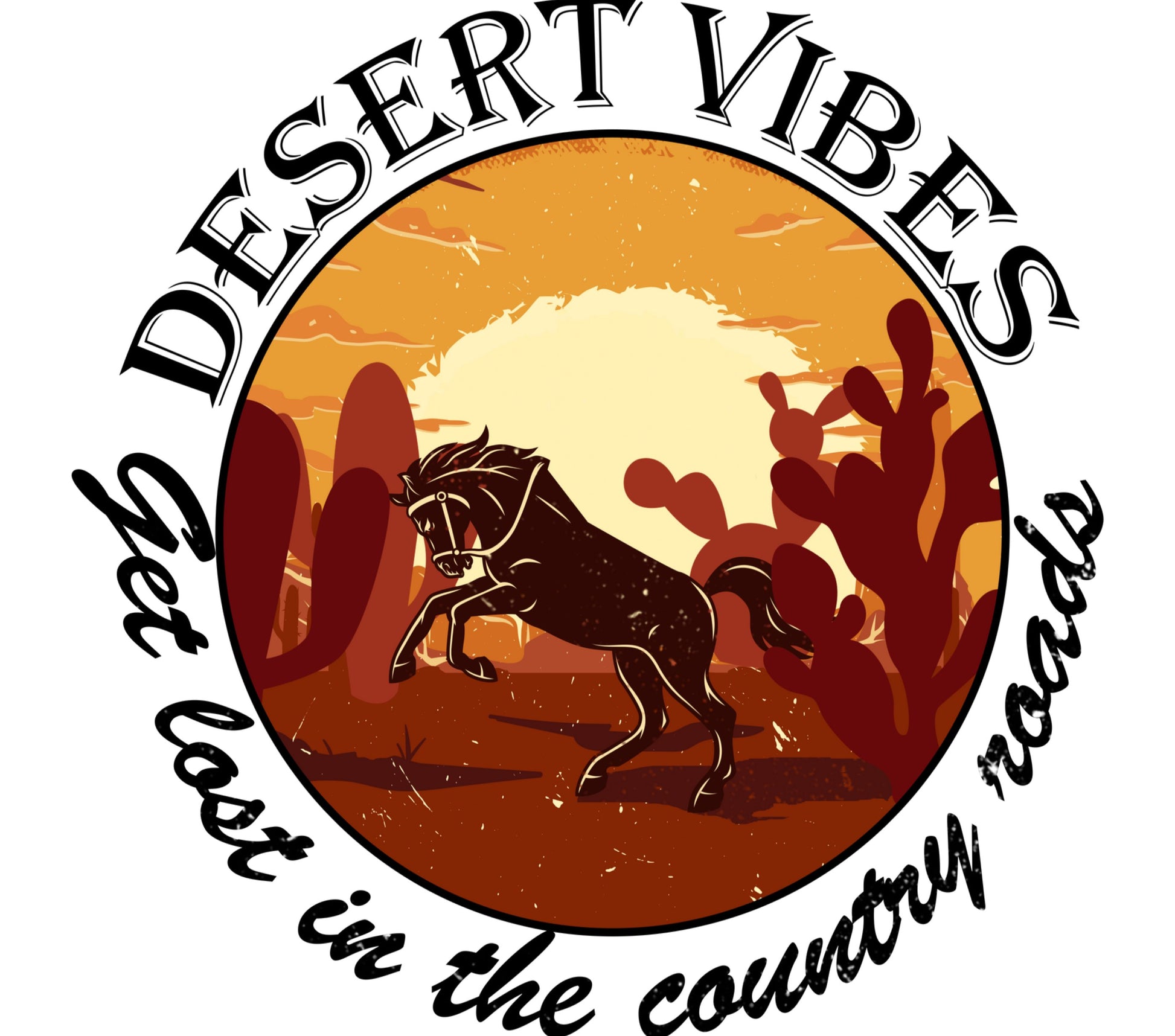 Desert Vibes T-Shirt, Wild Horse Sunset Graphic, Vintage Western Style Tee