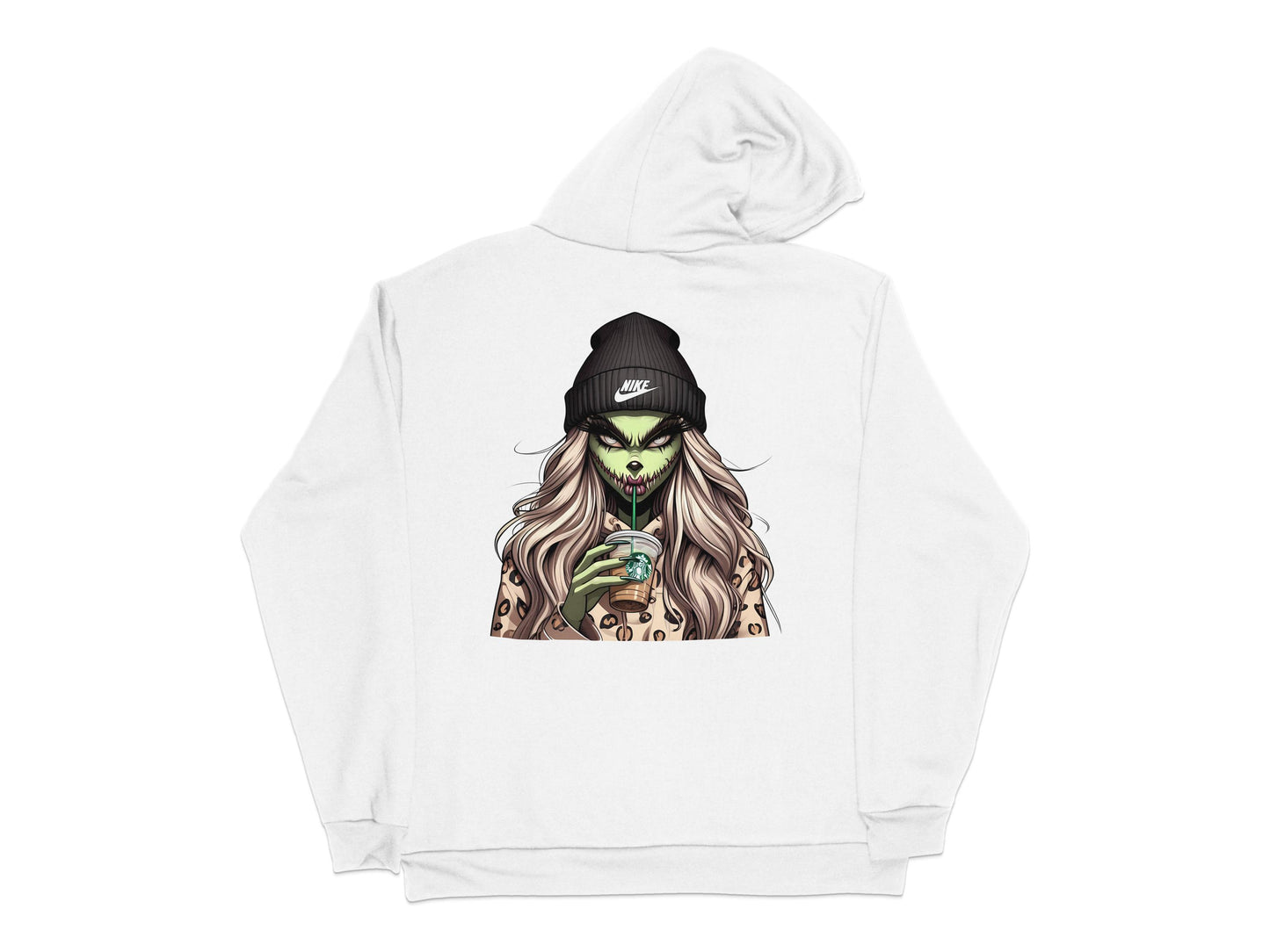 Zombie Girl Hoodie Back Print, Trendy Monster Graphic Sweatshirt, Urban Streetwear, Cool Illustrated Apparel for Teens