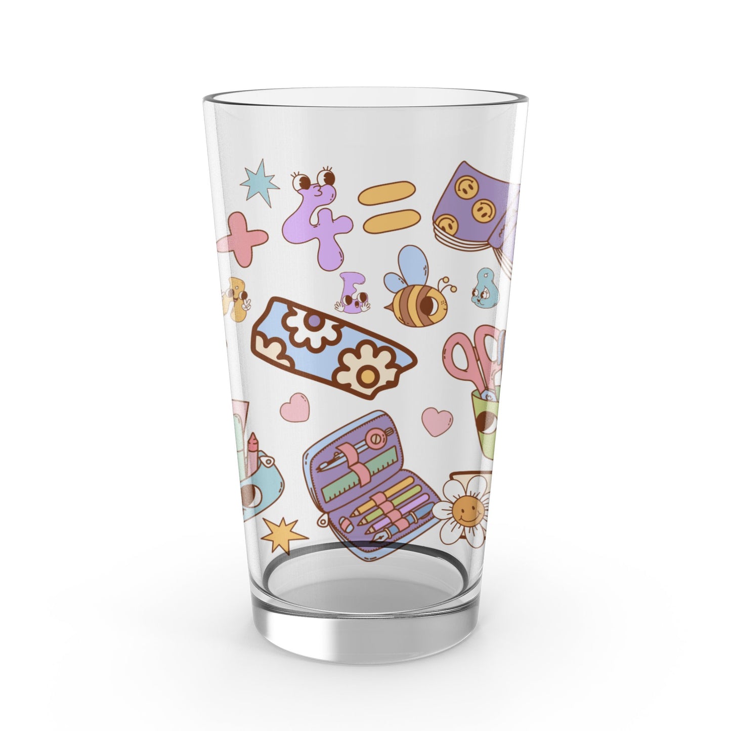 Cute Kawaii Tumbler, Whimsical Pastel Glass, Unique Cartoon Drinkware, Fun Juice Glass, Decorative Kitchenware, Gift Idea for Kids and Teens