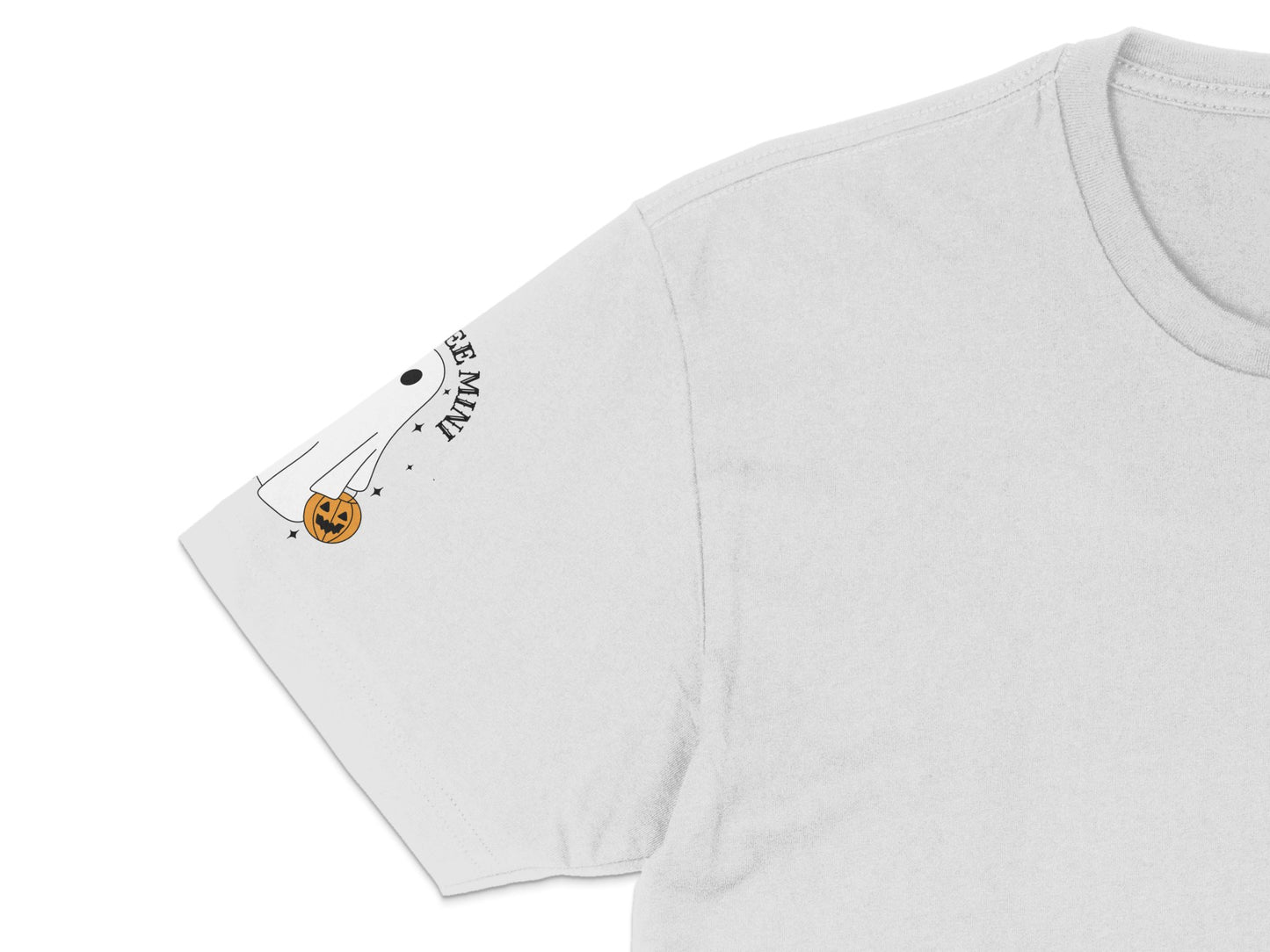 Minimalist White T-Shirt with Small Pumpkin Graphic, Casual Fall Fashion, Soft Cotton Tee, Unisex Comfort Fit
